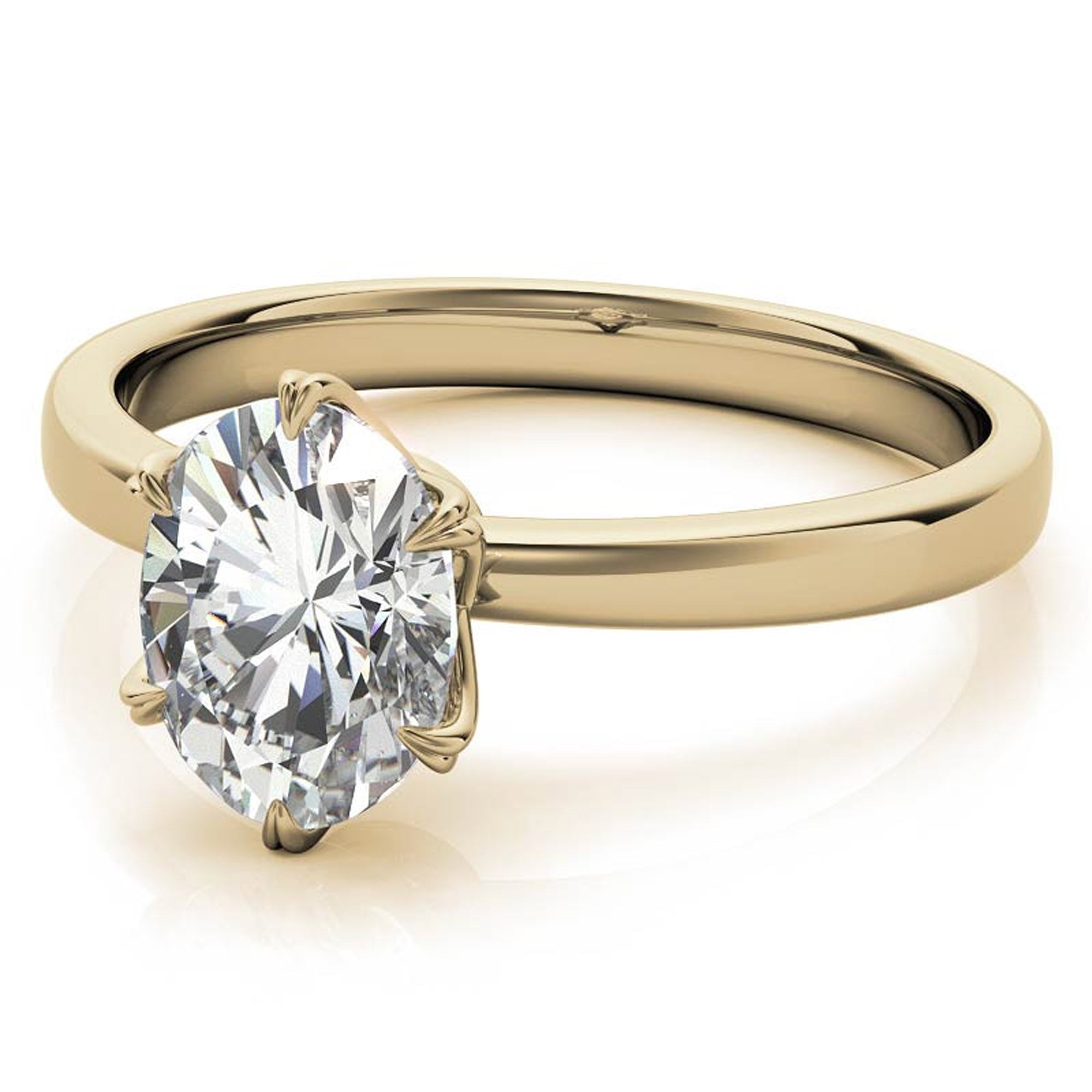 Stunning Adjustable Sterling Silver Solitaire Ring with Yellow Gold Plating | American Diamond Elegance for Women