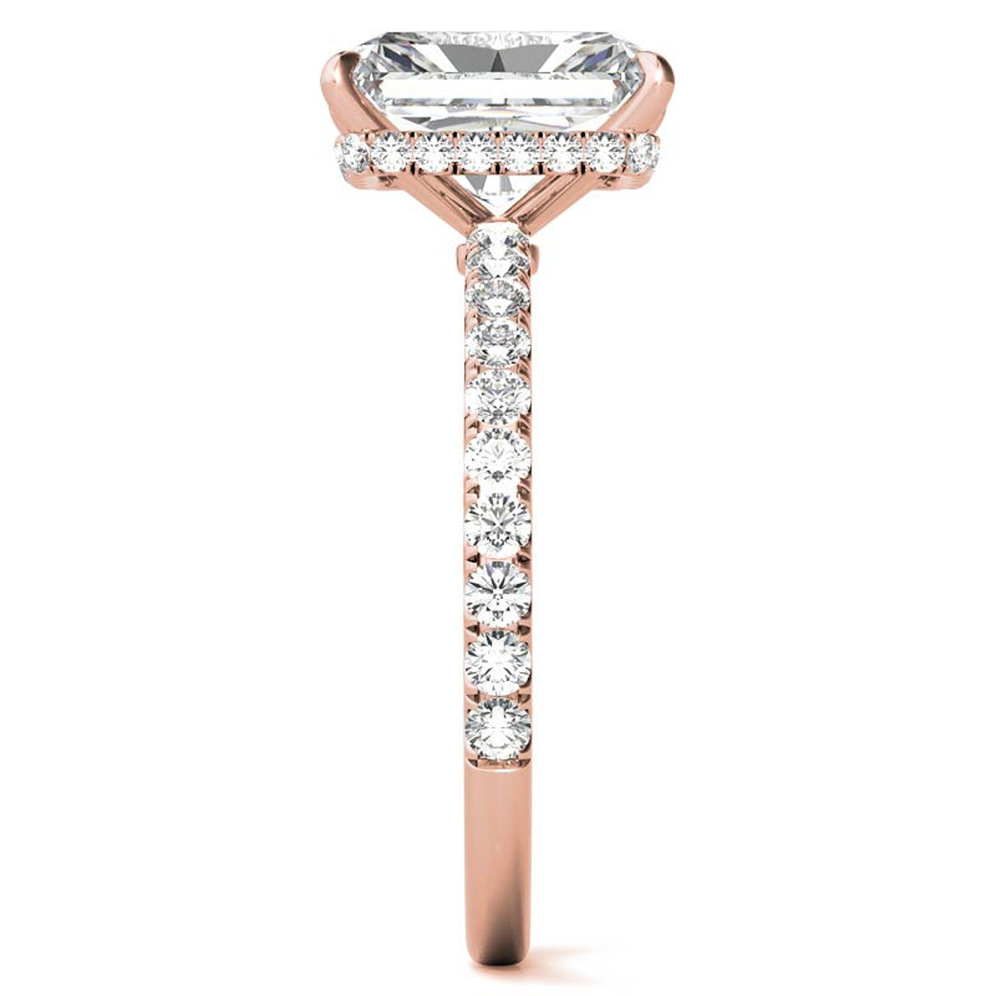 Sterling Silver Radiant Cut Solitaire Adjustable Classic Rose Gold Ring – Perfect for Engagement