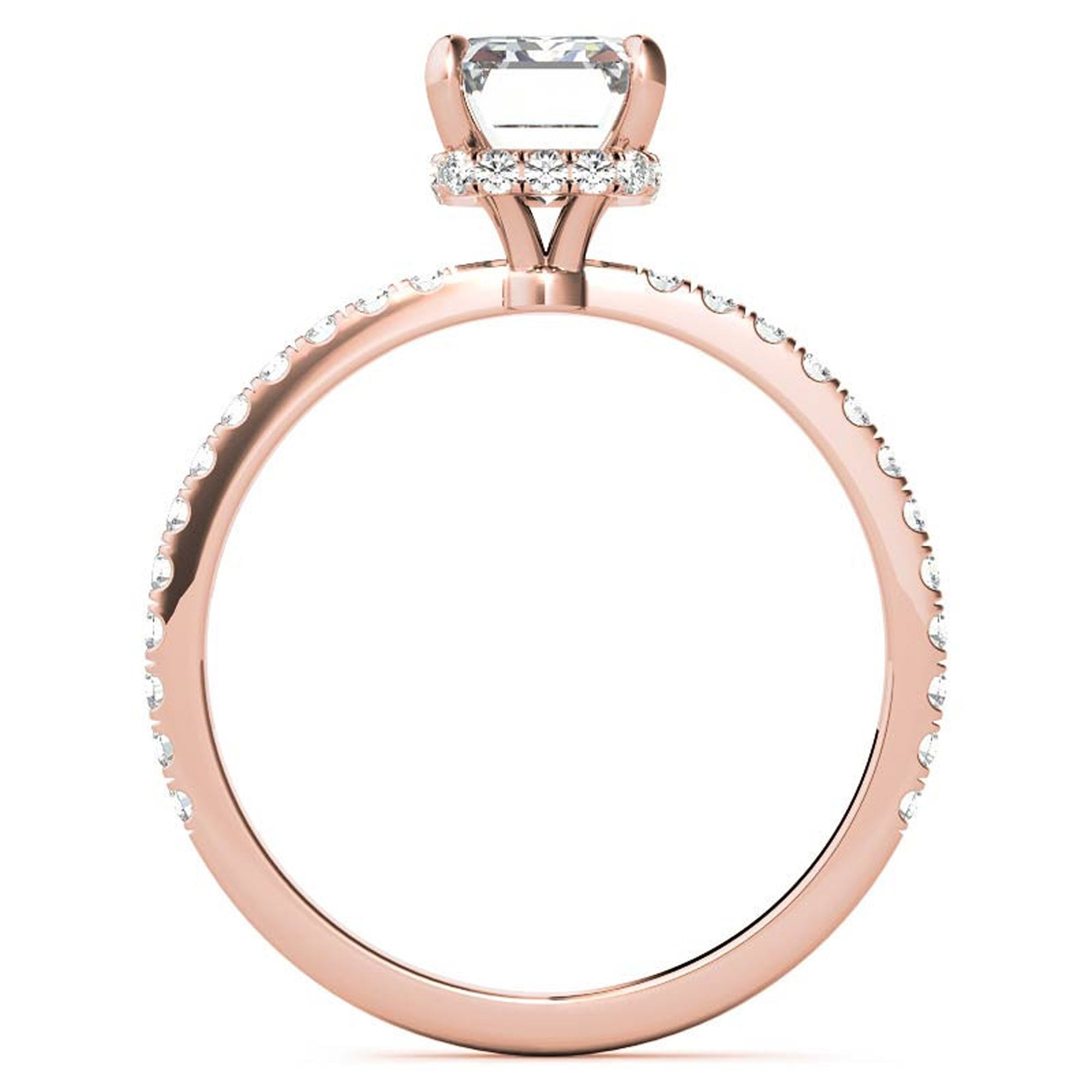 Sterling Silver Radiant Cut Adjustable Minimalist Style Rose Gold Ring Perfect for Engagement