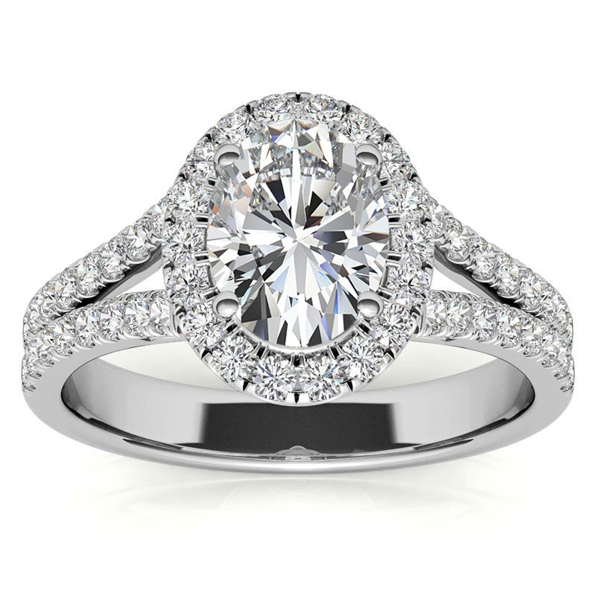 Split Shank White Gold Adjustable Sterling Silver Elegant Engagement Ring For Women