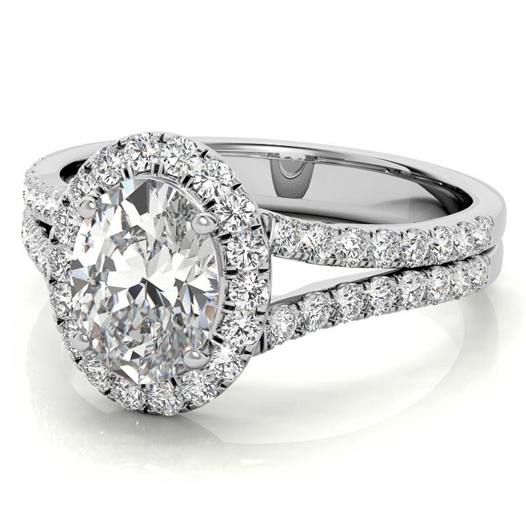 Split Shank White Gold Adjustable Sterling Silver Elegant Engagement Ring For Women