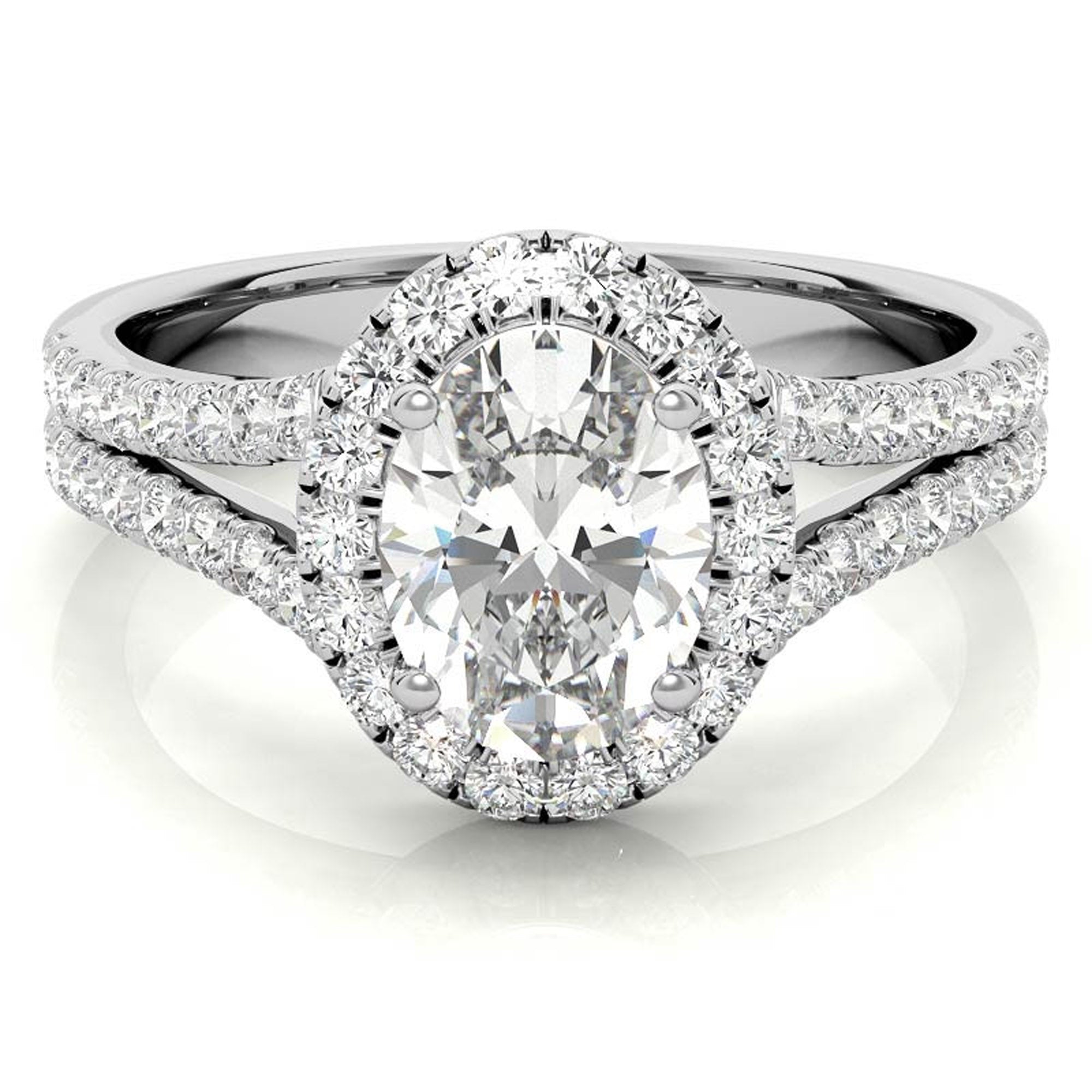 Split Shank White Gold Adjustable Sterling Silver Elegant Engagement Ring For Women