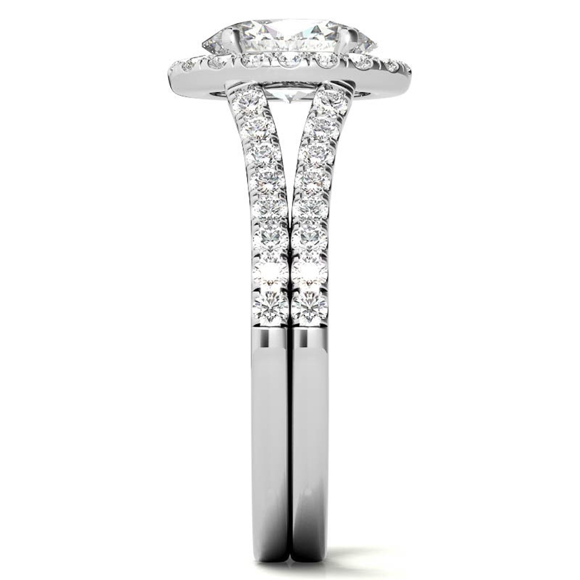 Split Shank White Gold Adjustable Sterling Silver Elegant Engagement Ring For Women