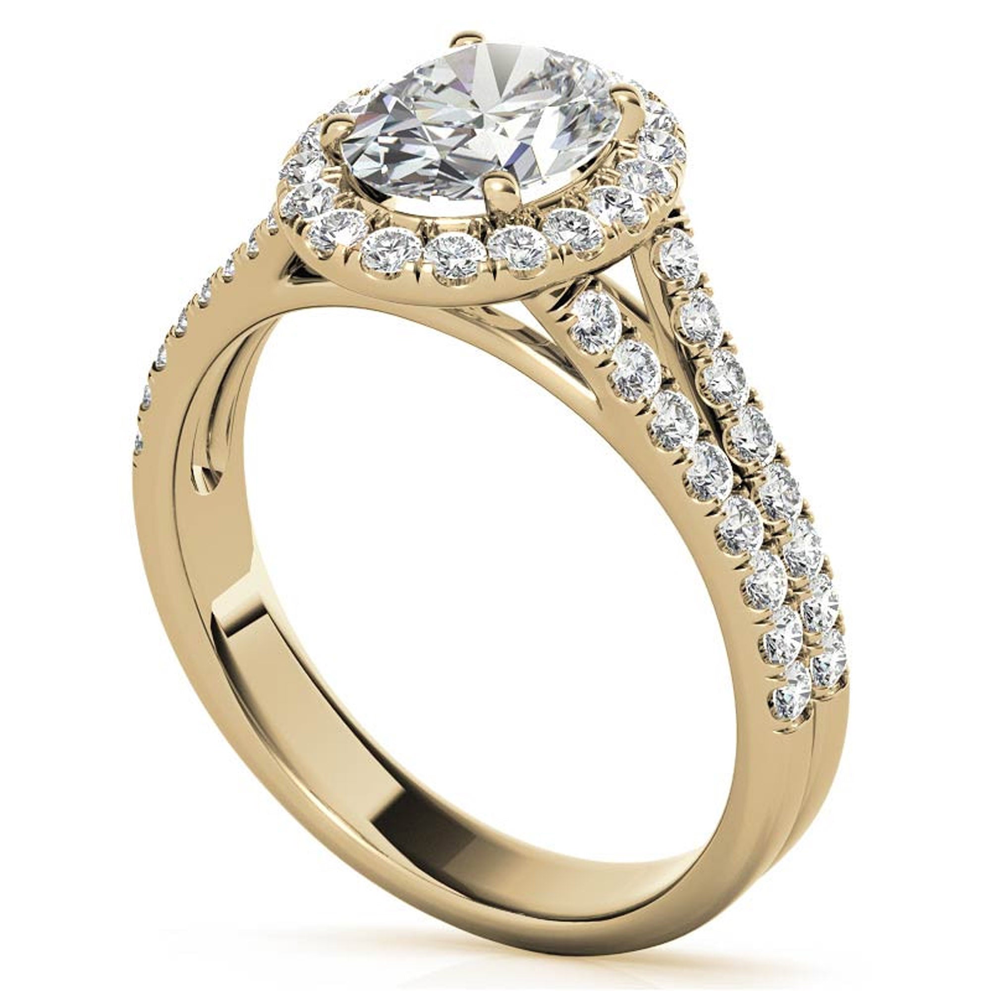 Split Shank Yellow Gold Adjustable Sterling Silver Elegant Engagement Ring For Women