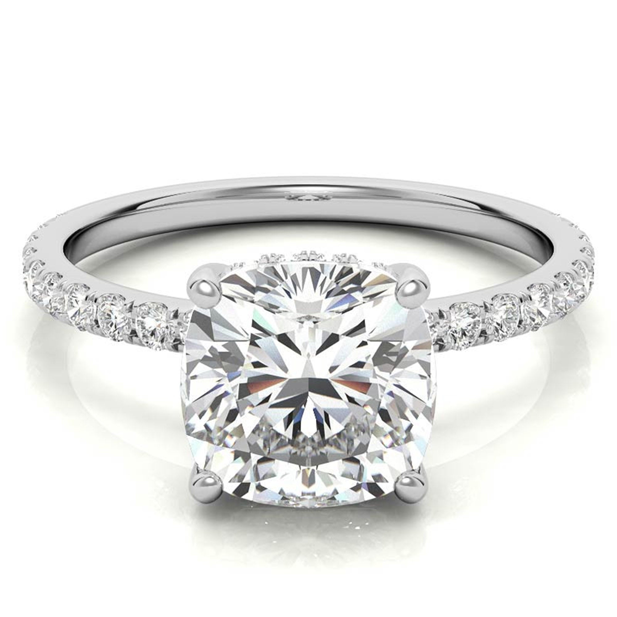 Sterling Silver Timeless Adjustable Solitaire White Gold Engagement Ring For Women