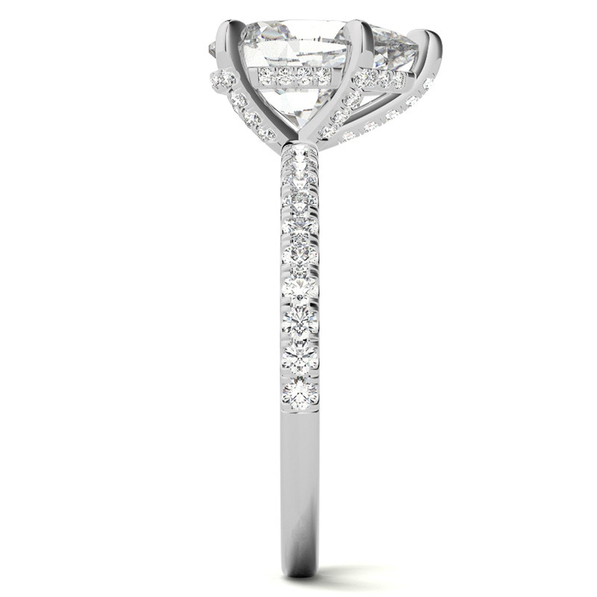 Silver Elegant Pear Solitaire Ring