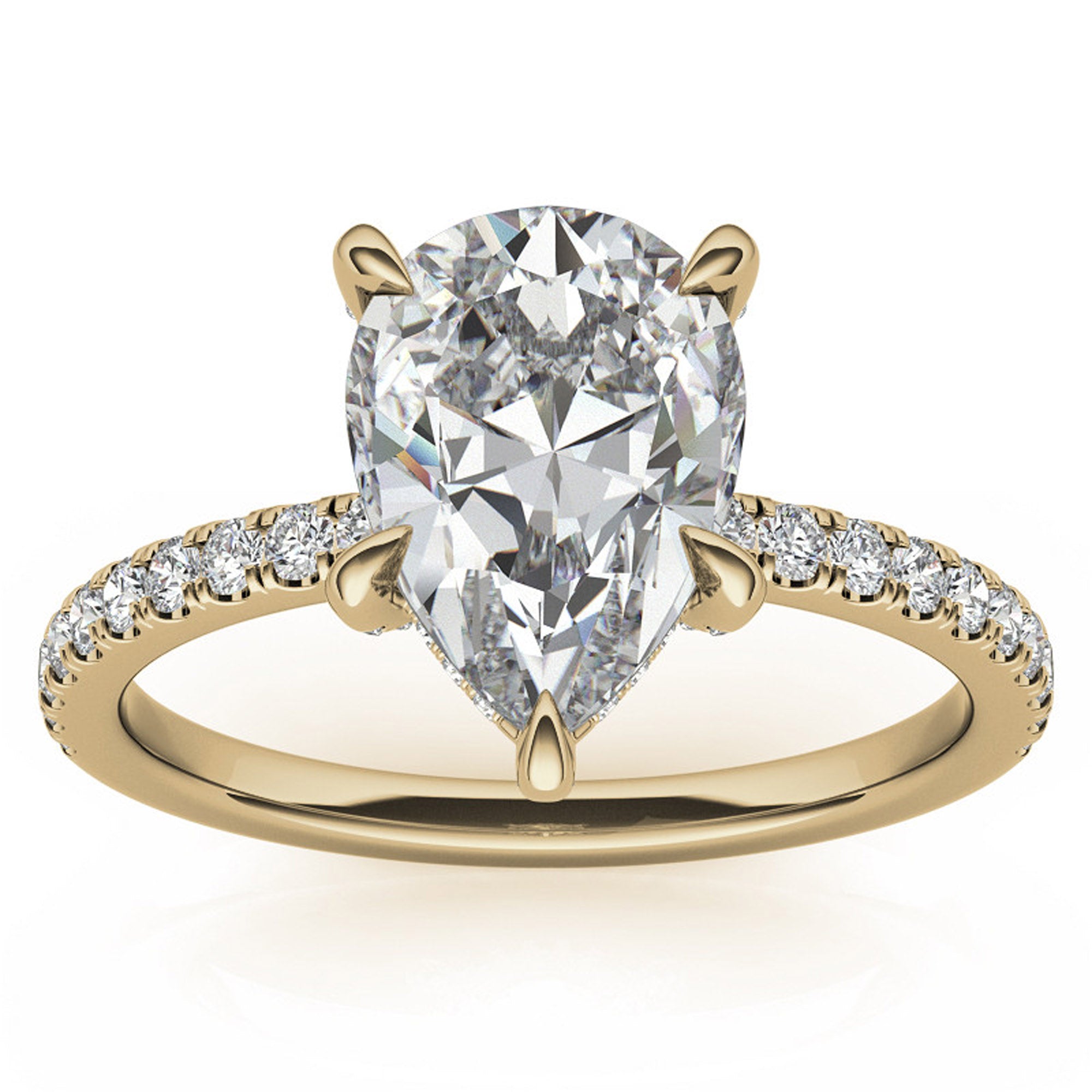 Silver Radiant Teardrop Stackable Ring