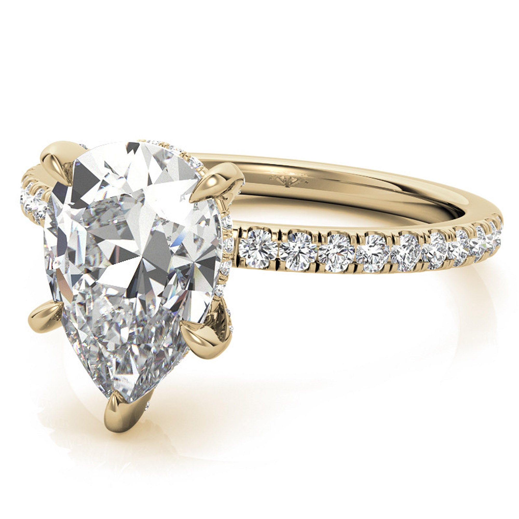 Silver Radiant Teardrop Stackable Ring