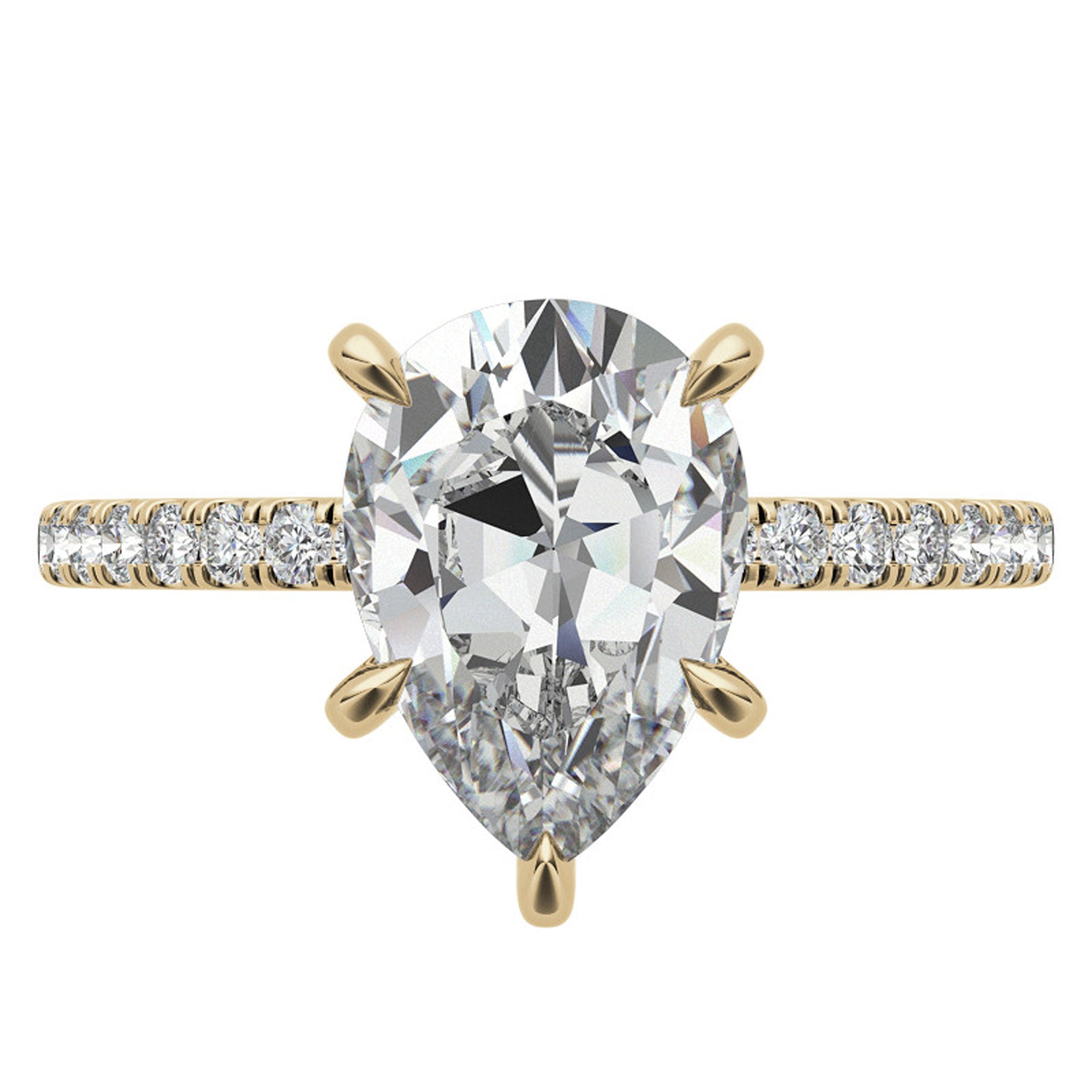 Silver Radiant Teardrop Stackable Ring