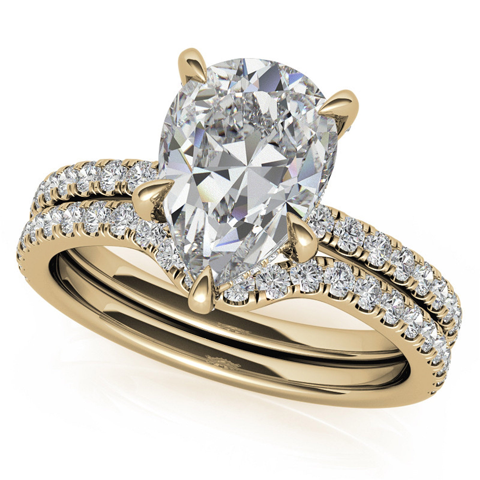 Silver Radiant Teardrop Stackable Ring
