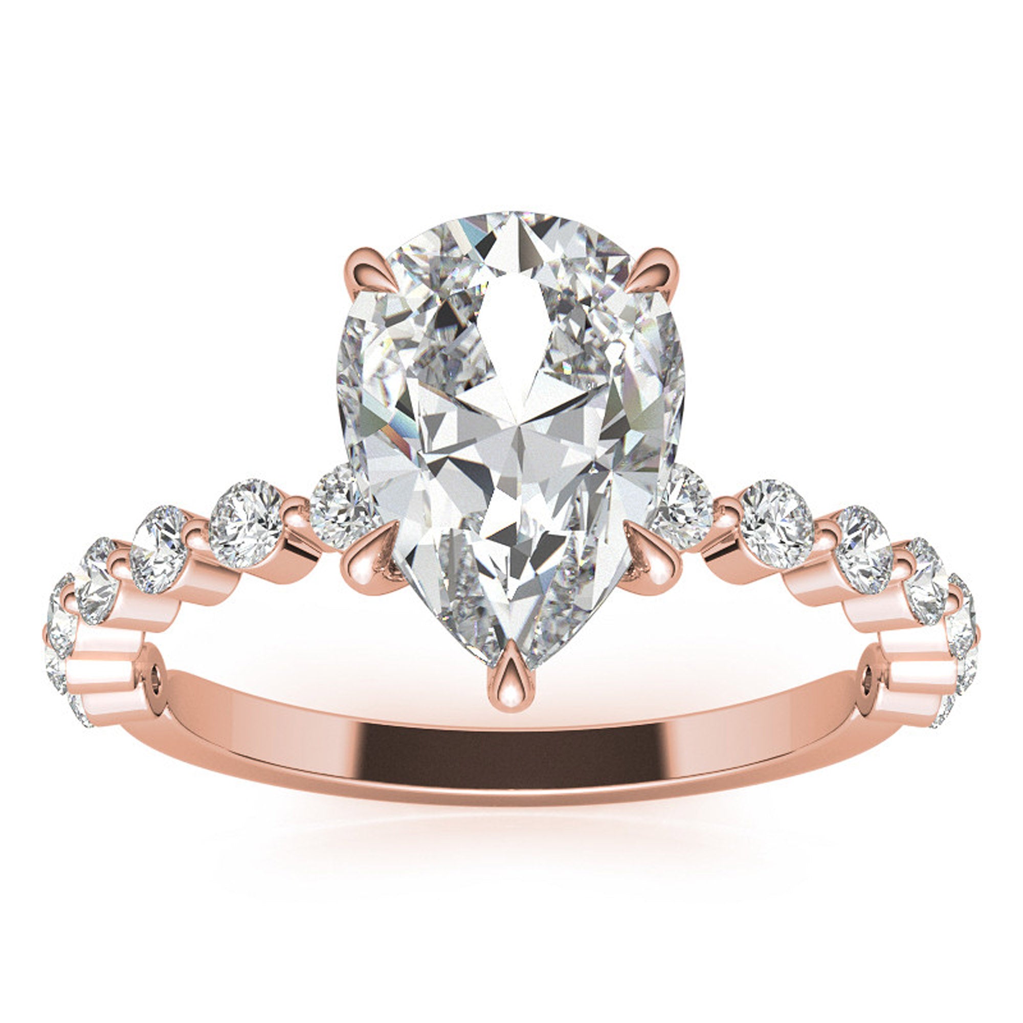 Silver Pear Cut Ring