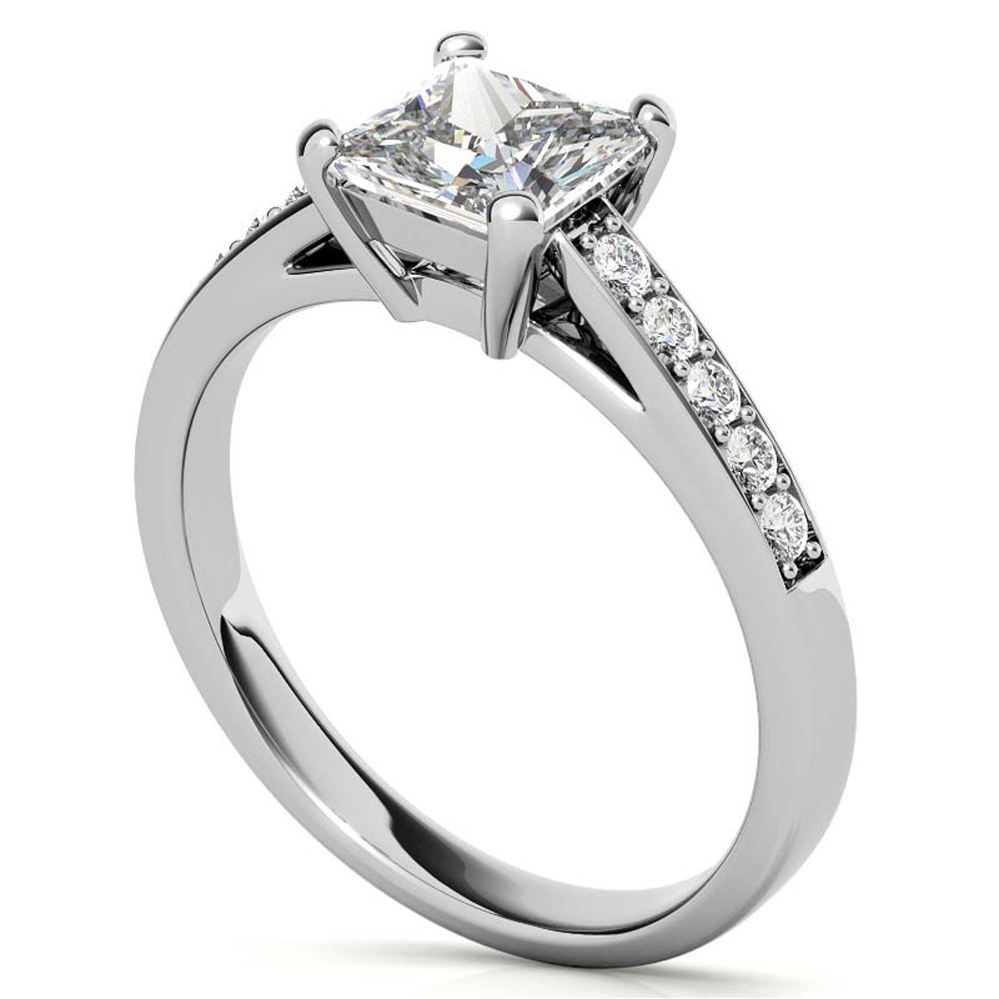 Dainty Solitaire Princess Cut Ring