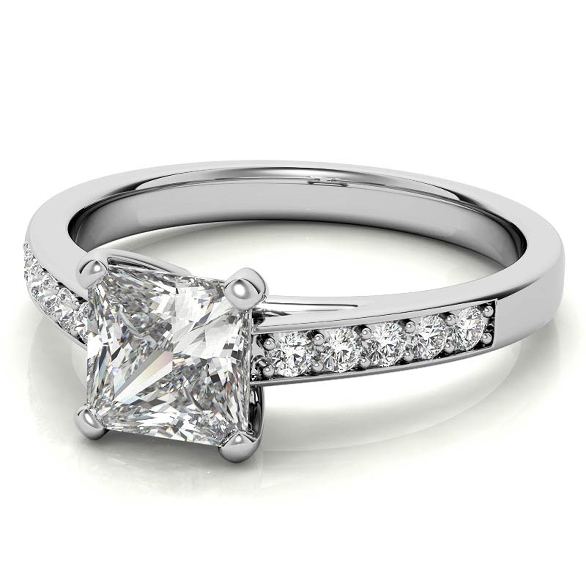 Dainty Solitaire Princess Cut Ring