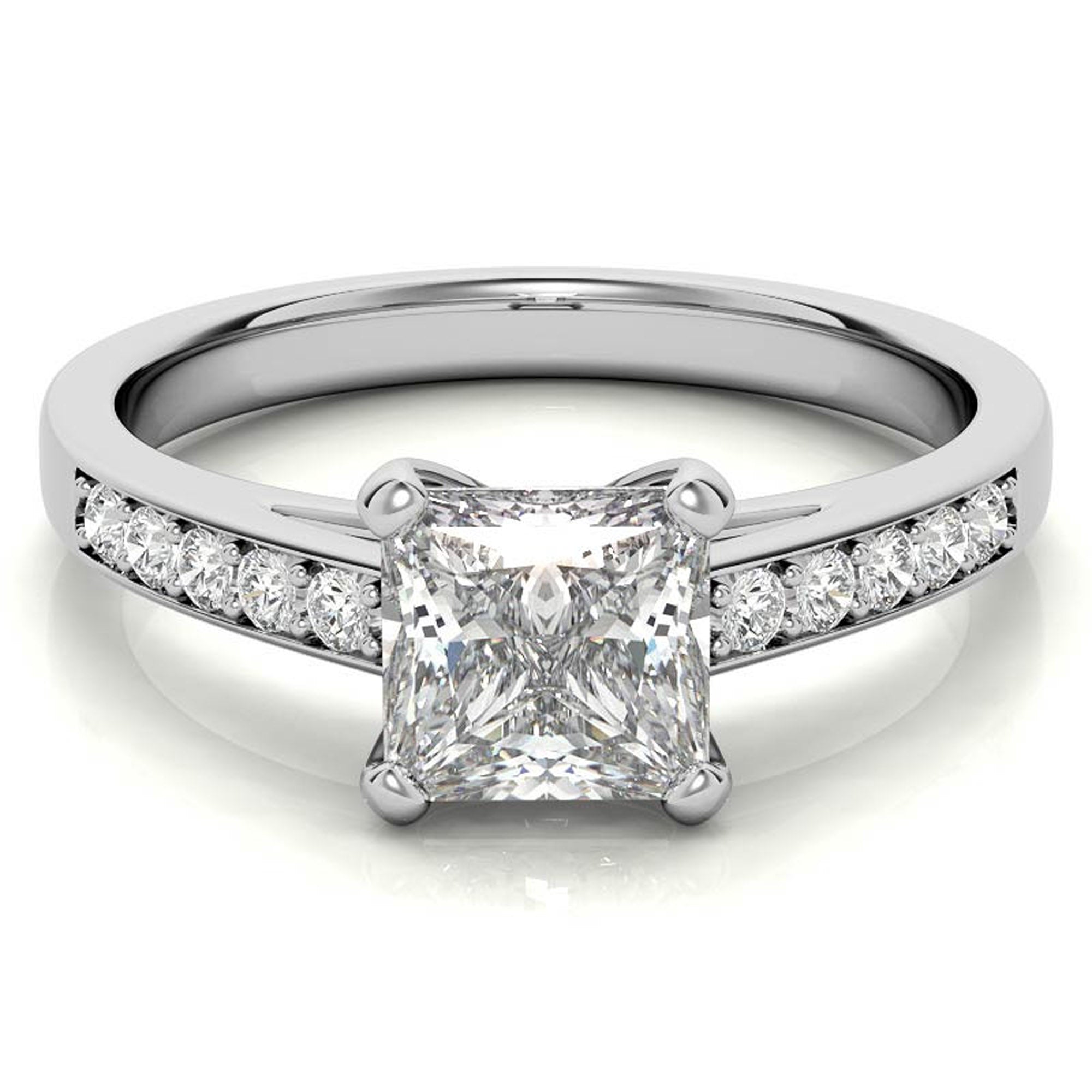 Dainty Solitaire Princess Cut Ring