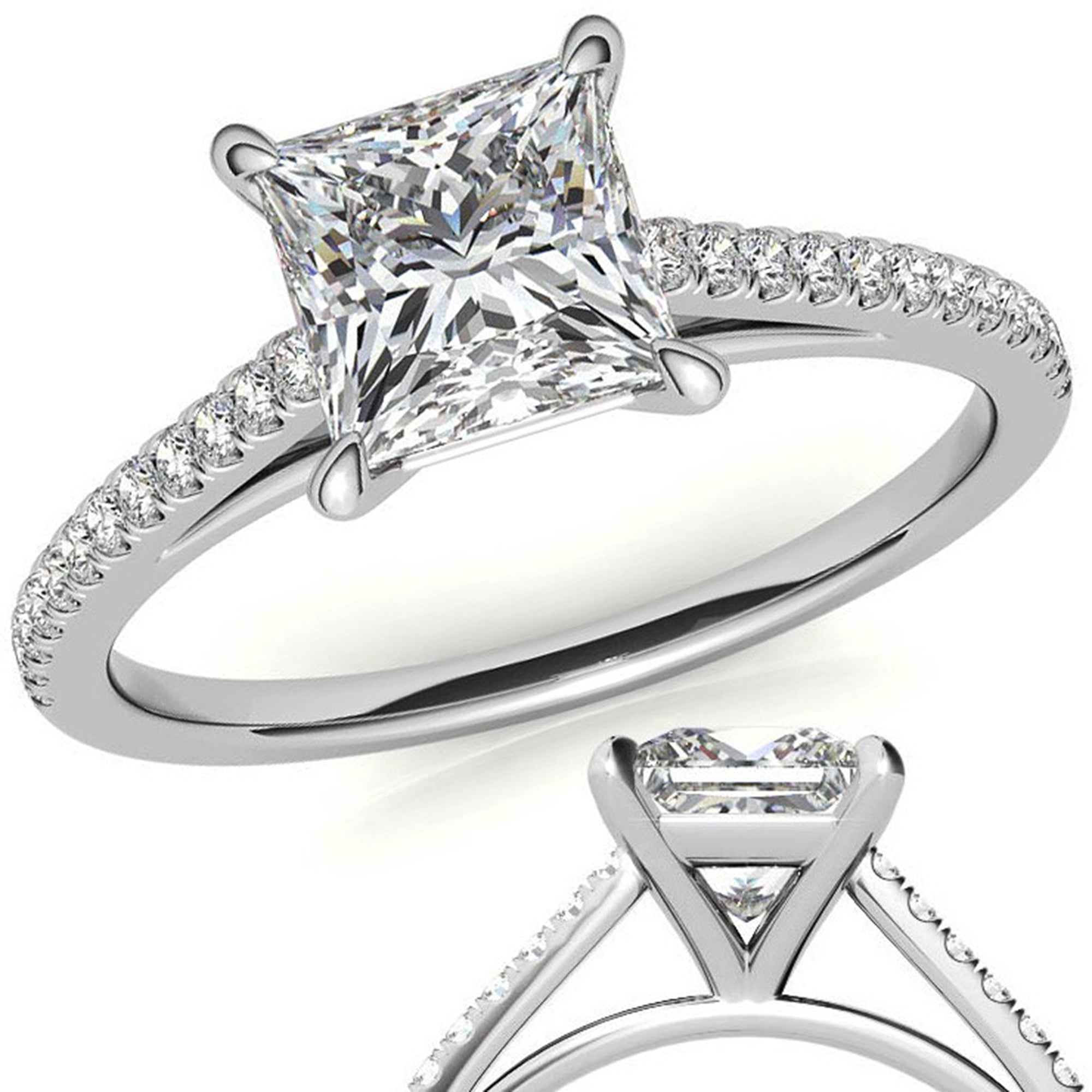 Modern Princess Cut Solitaire Ring