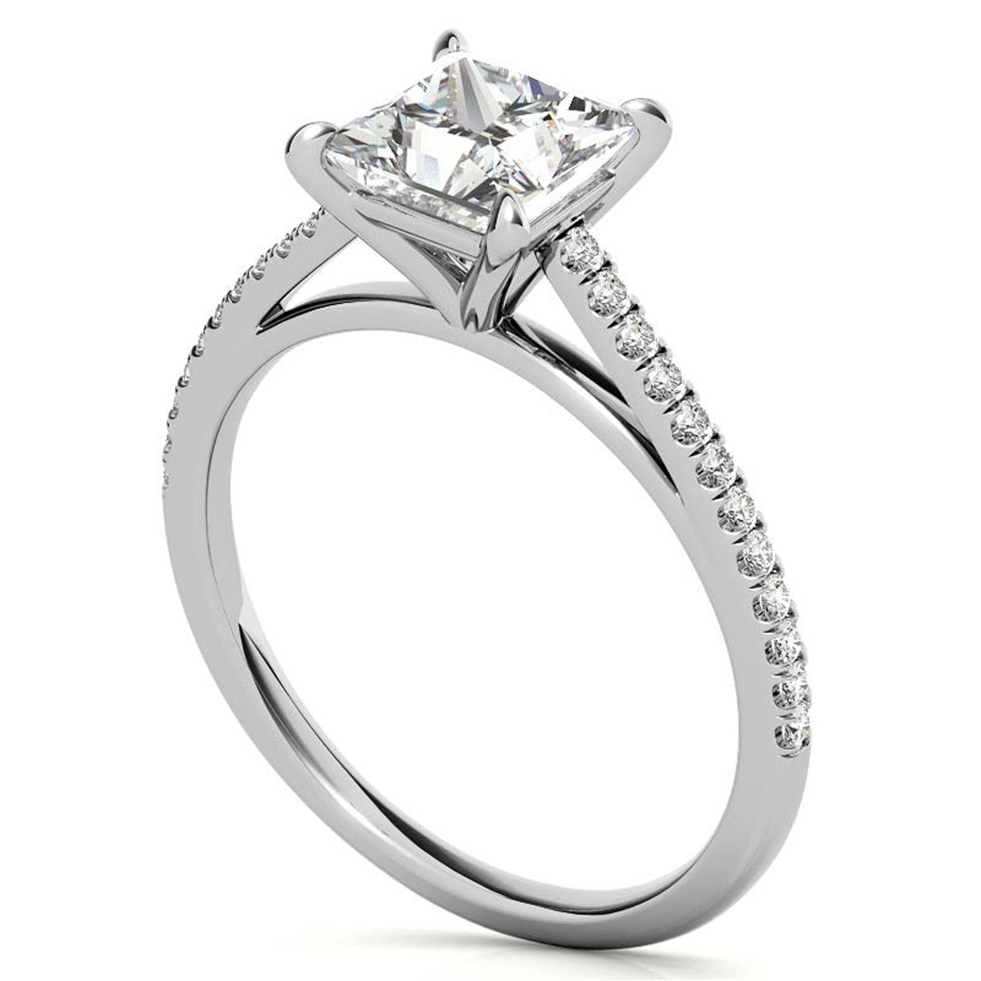 Modern Princess Cut Solitaire Ring