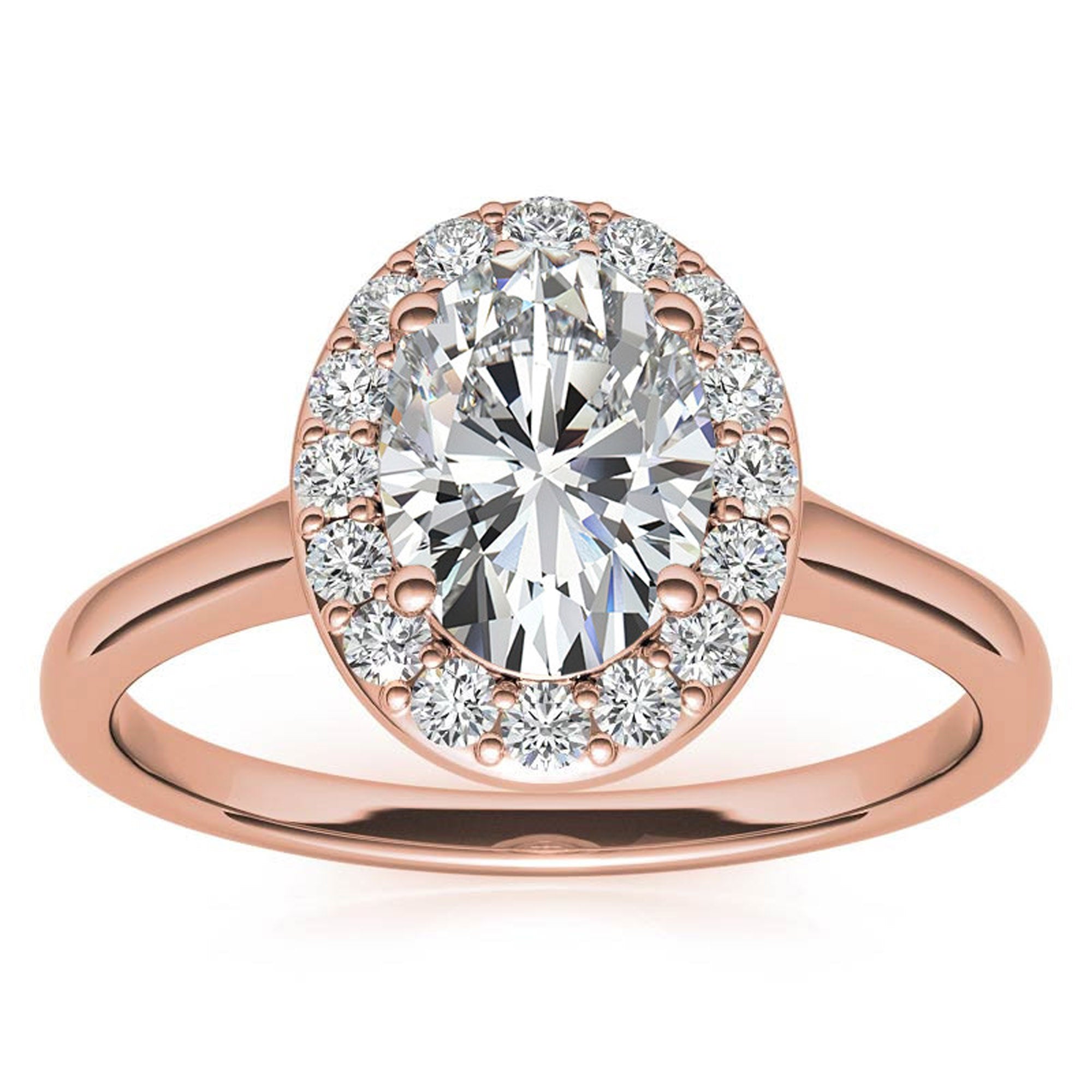 Silver Rosy Halo Radiance Ring