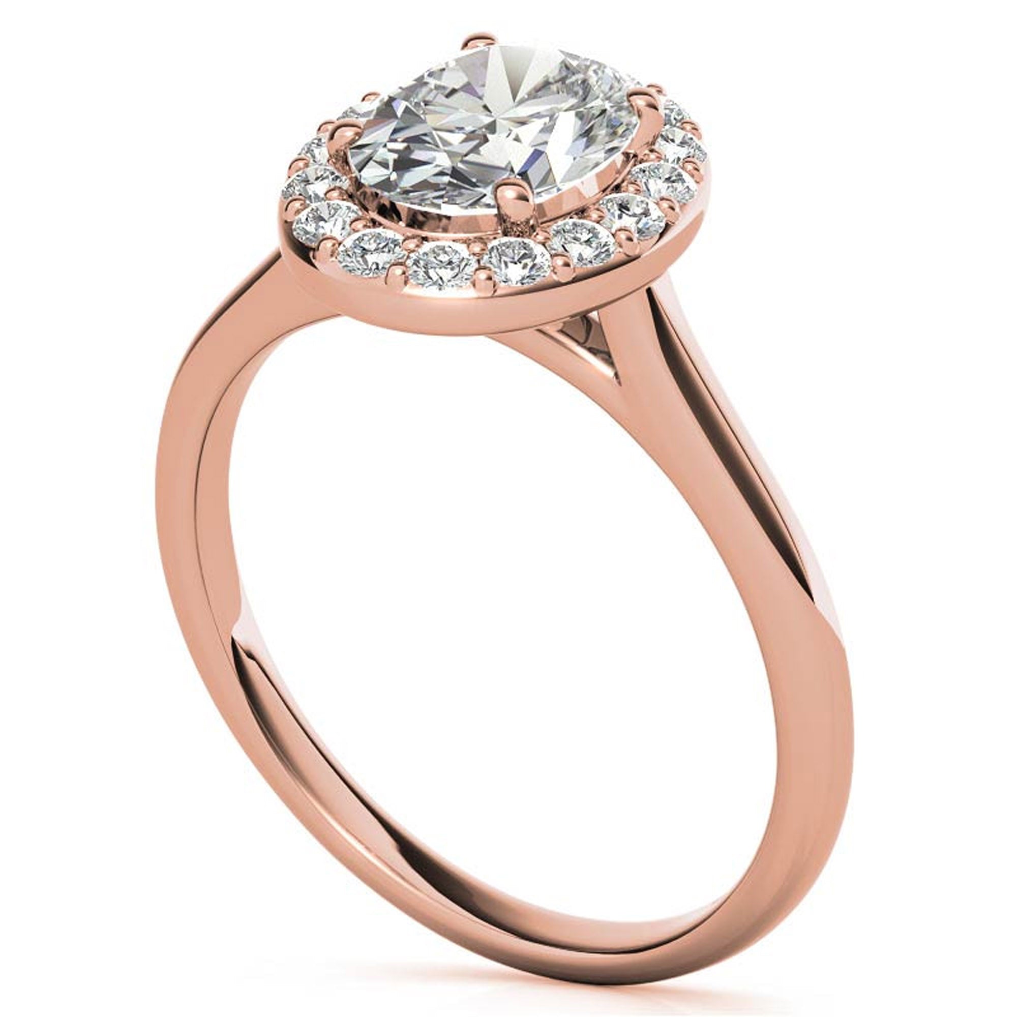 Silver Rosy Halo Radiance Ring