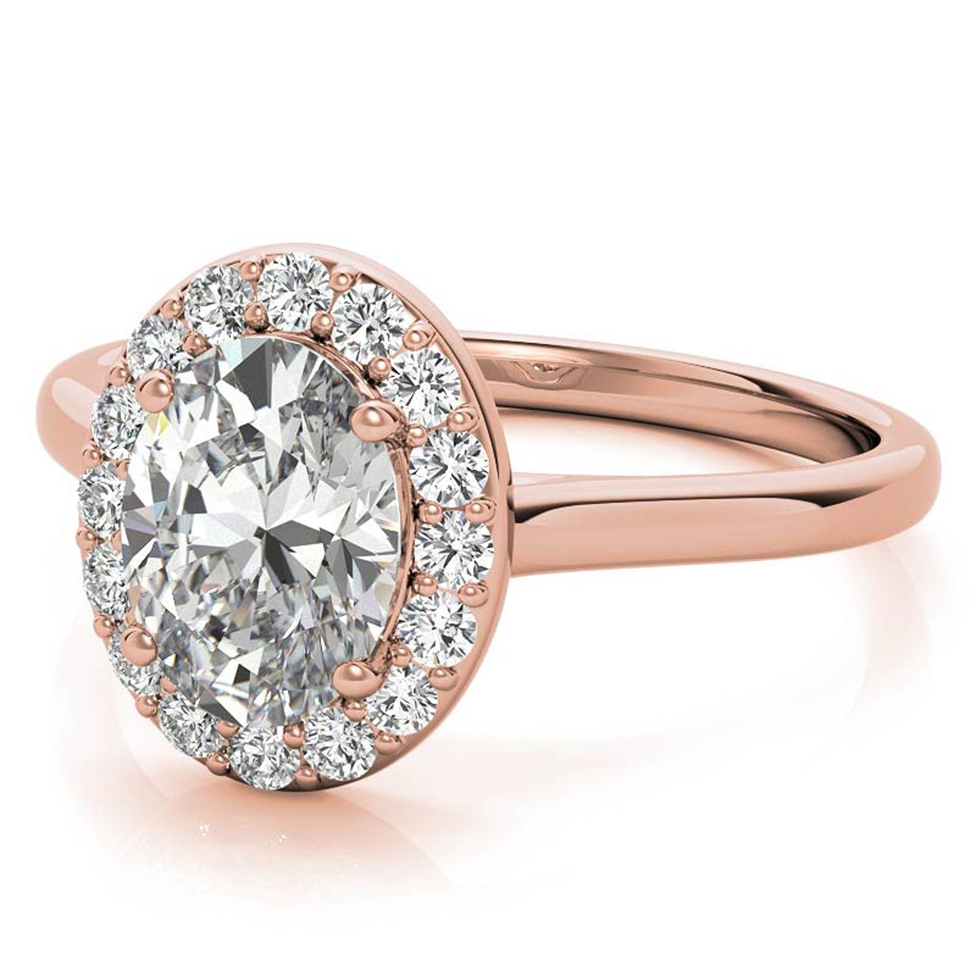 Silver Rosy Halo Radiance Ring