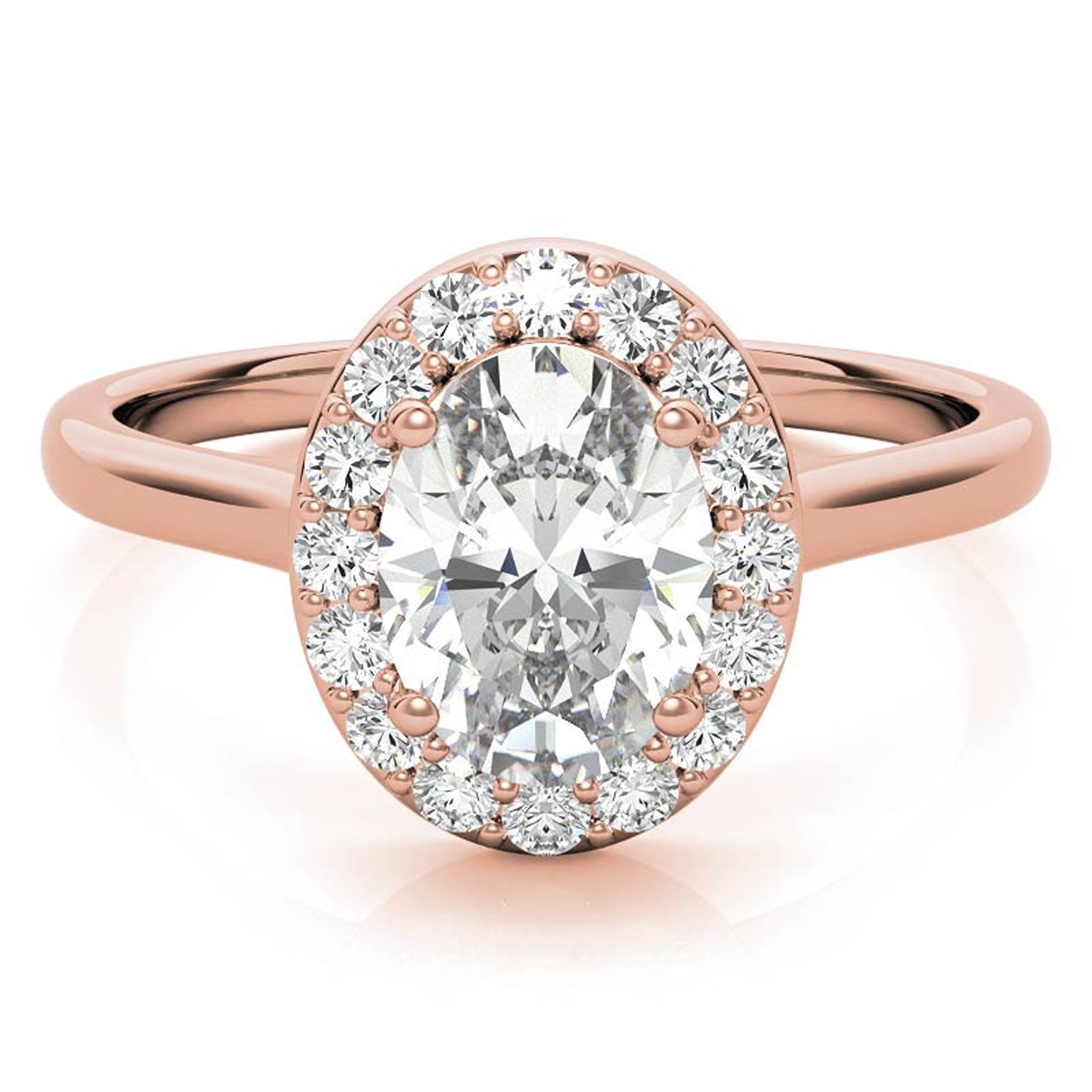 Silver Rosy Halo Radiance Ring
