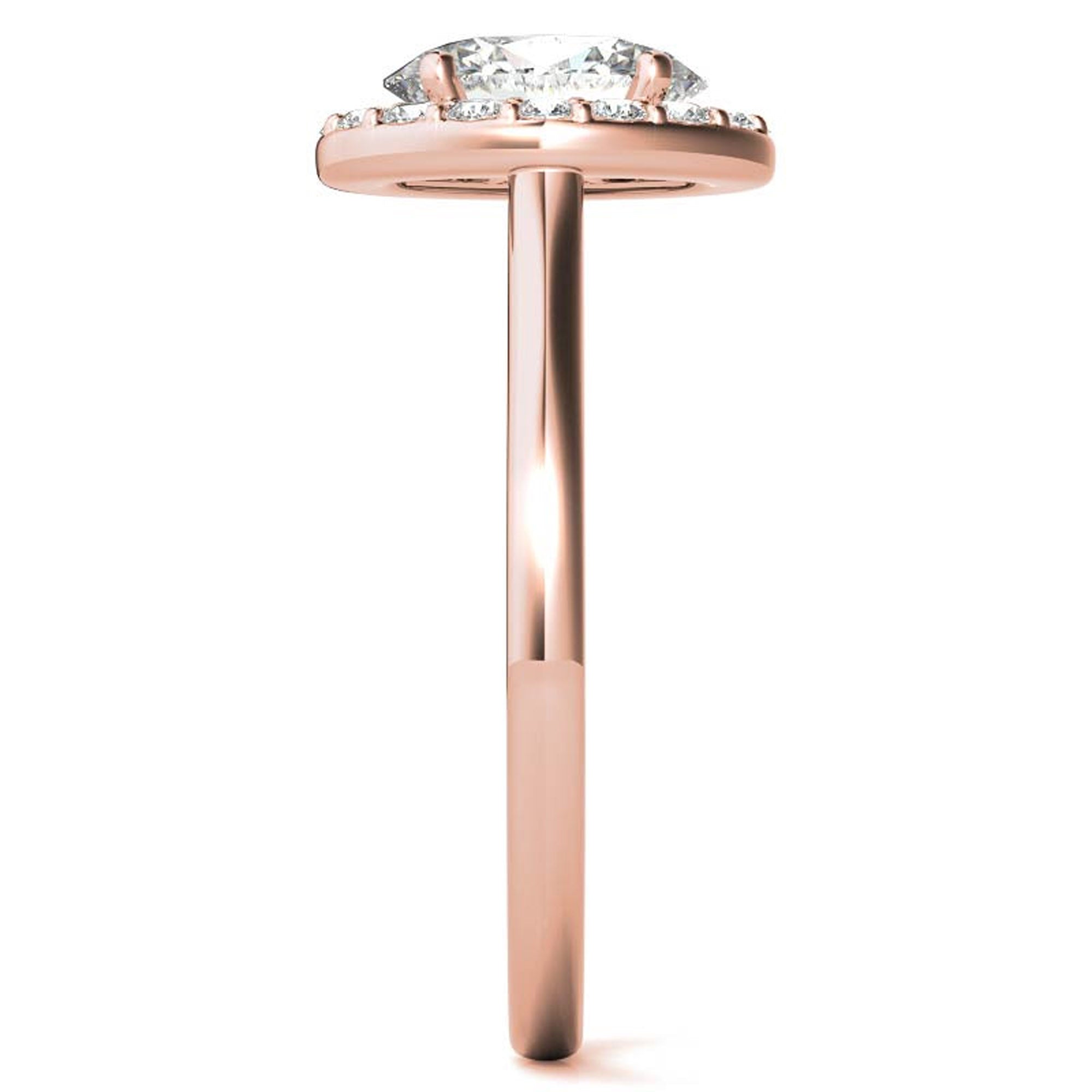 Silver Rosy Halo Radiance Ring