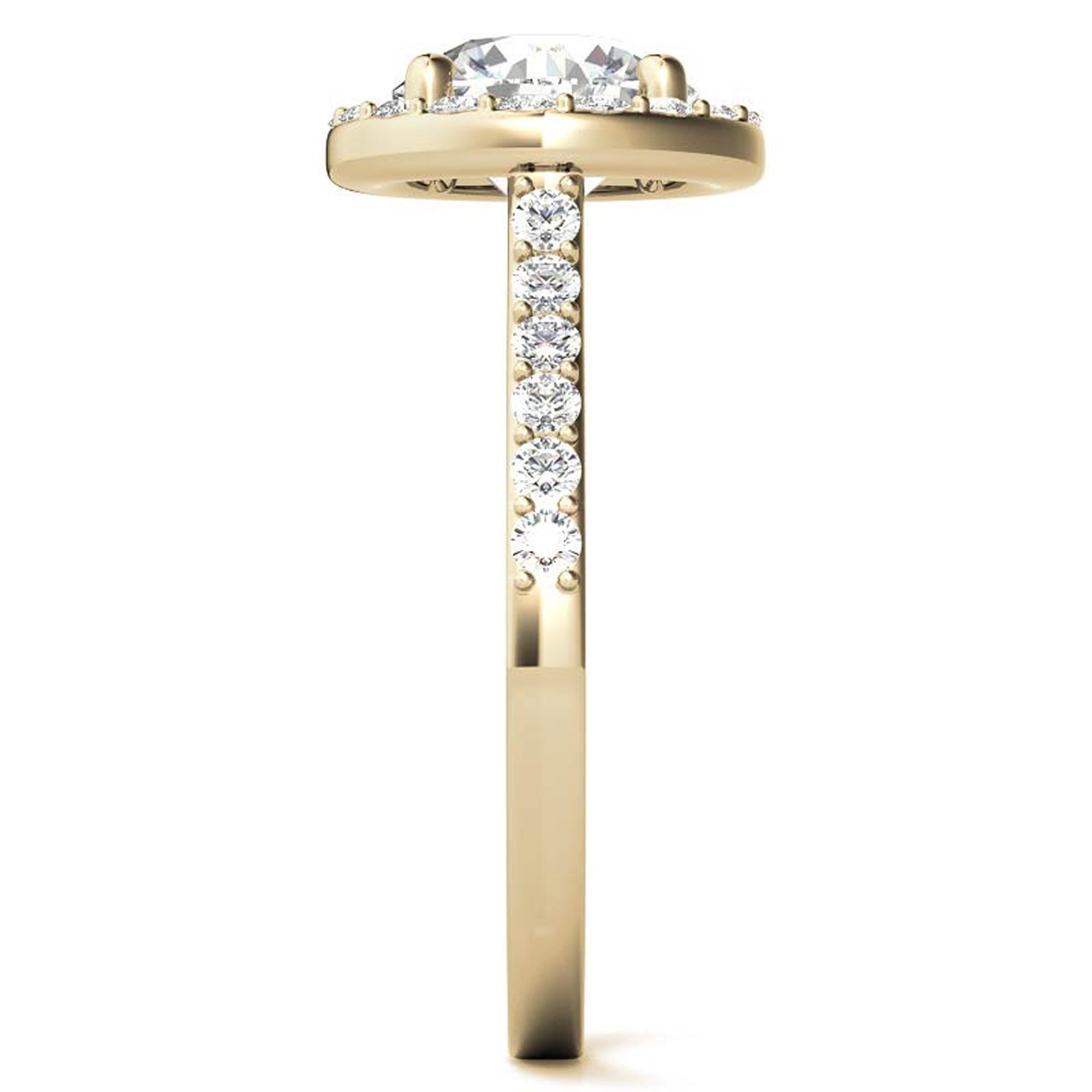 Stunning Yellow Gold Plated Halo Diamond Ring