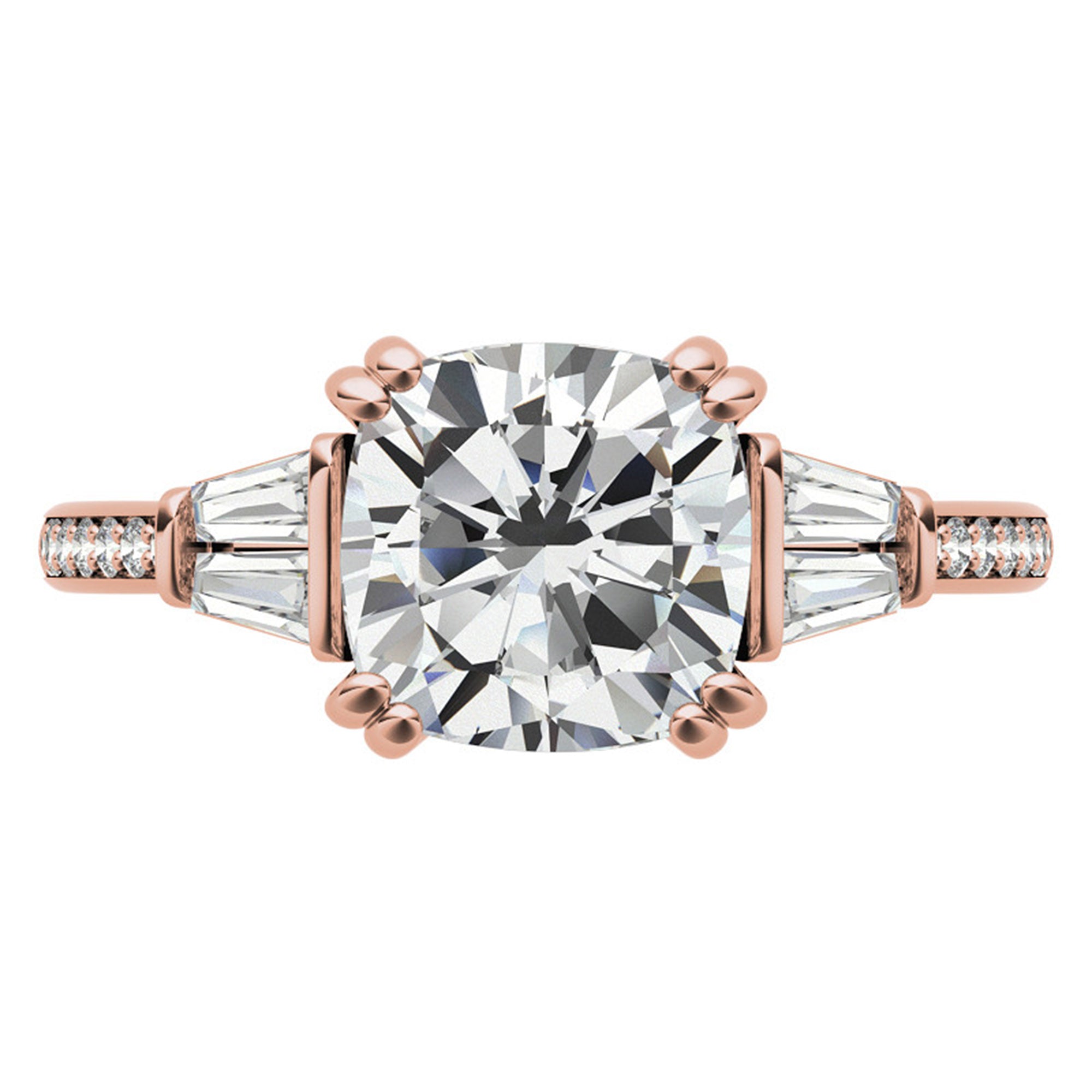 Sterling Silver Oval-Cut Three-Stone Adjustable Engagement Rose Gold Ring For Woman