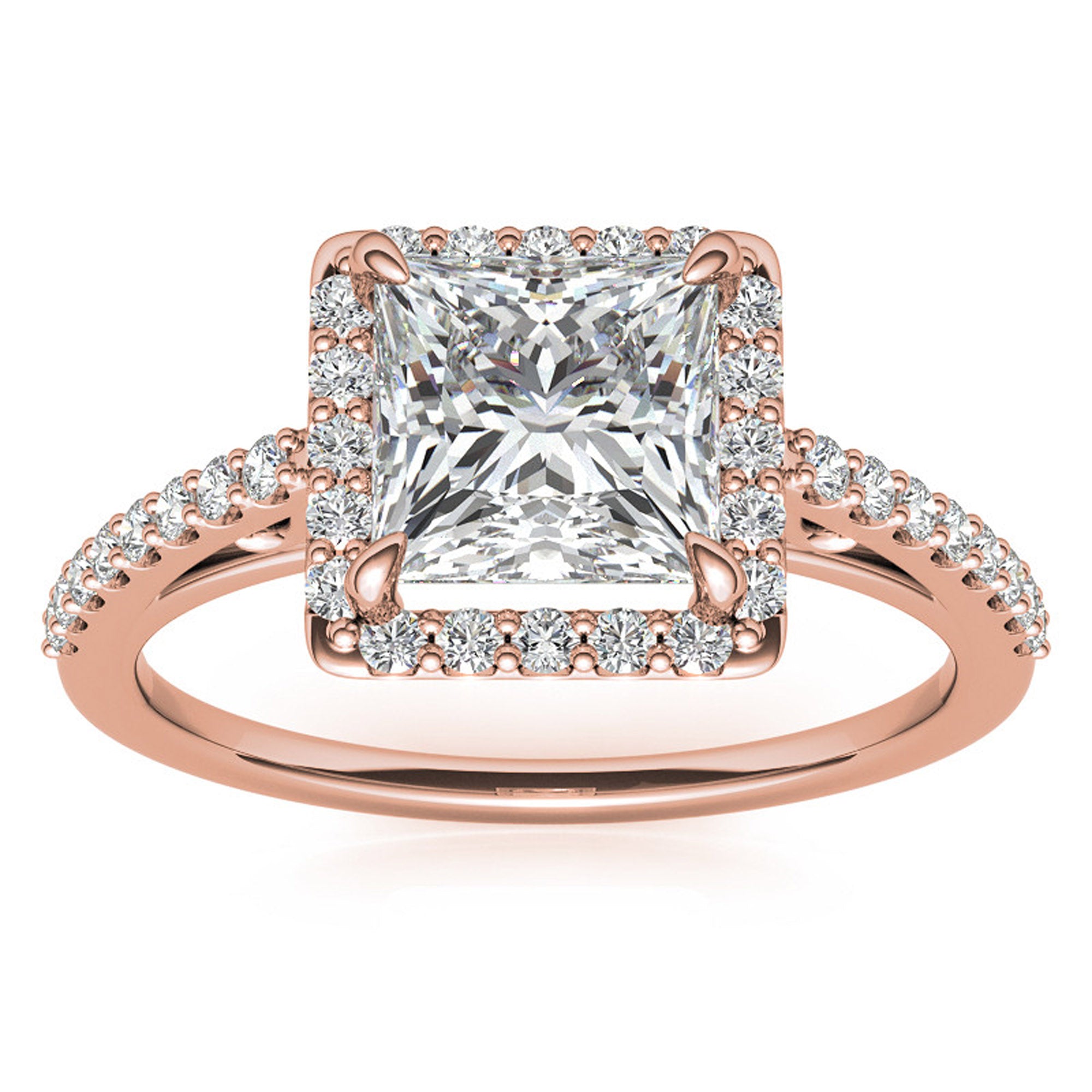 Sparkling Princess Cut Silver Ring