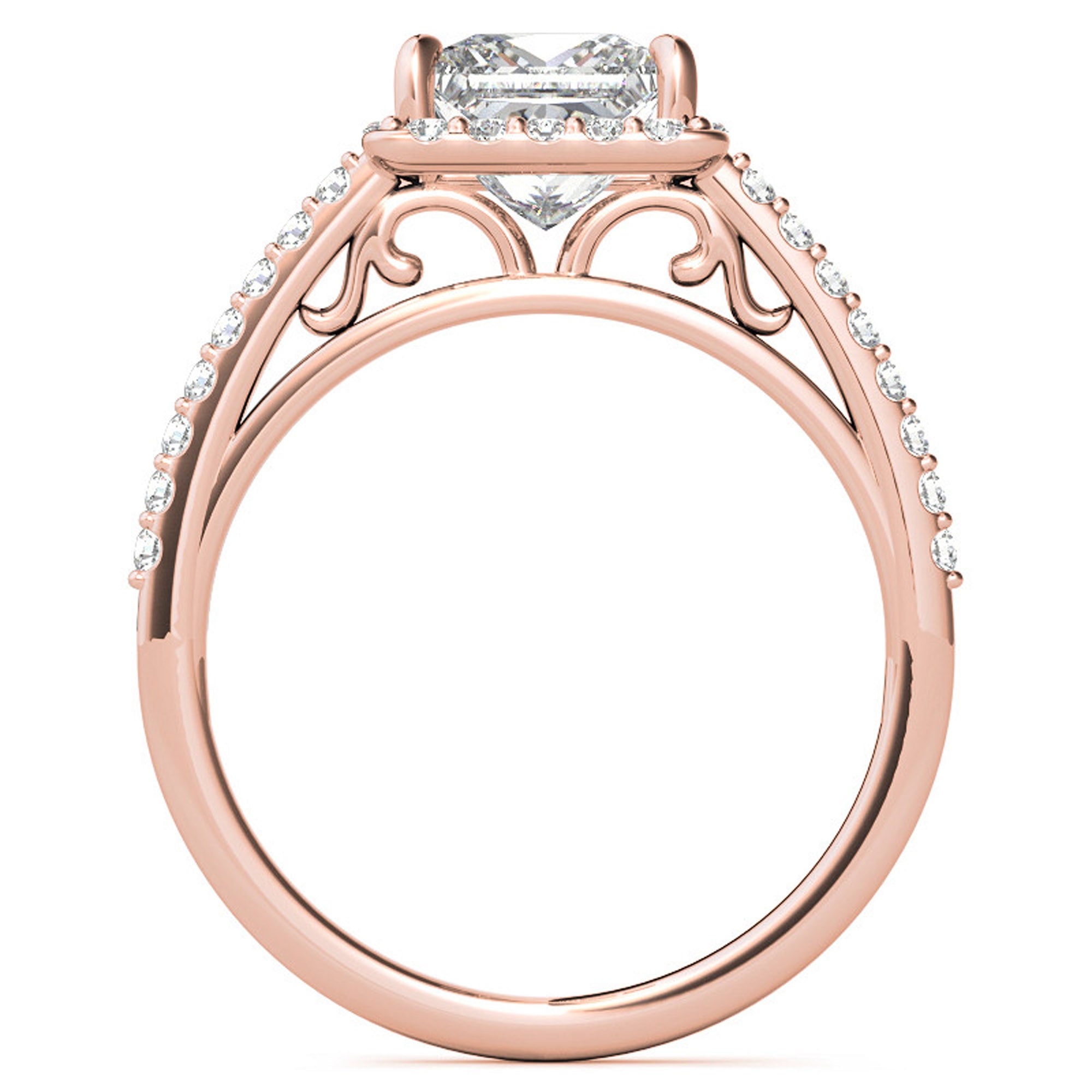 Sparkling Princess Cut Silver Ring