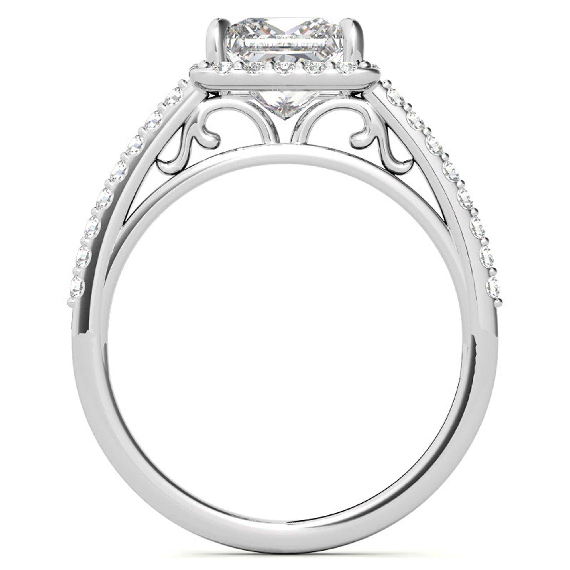 Sparkling Princess Cut Silver Ring