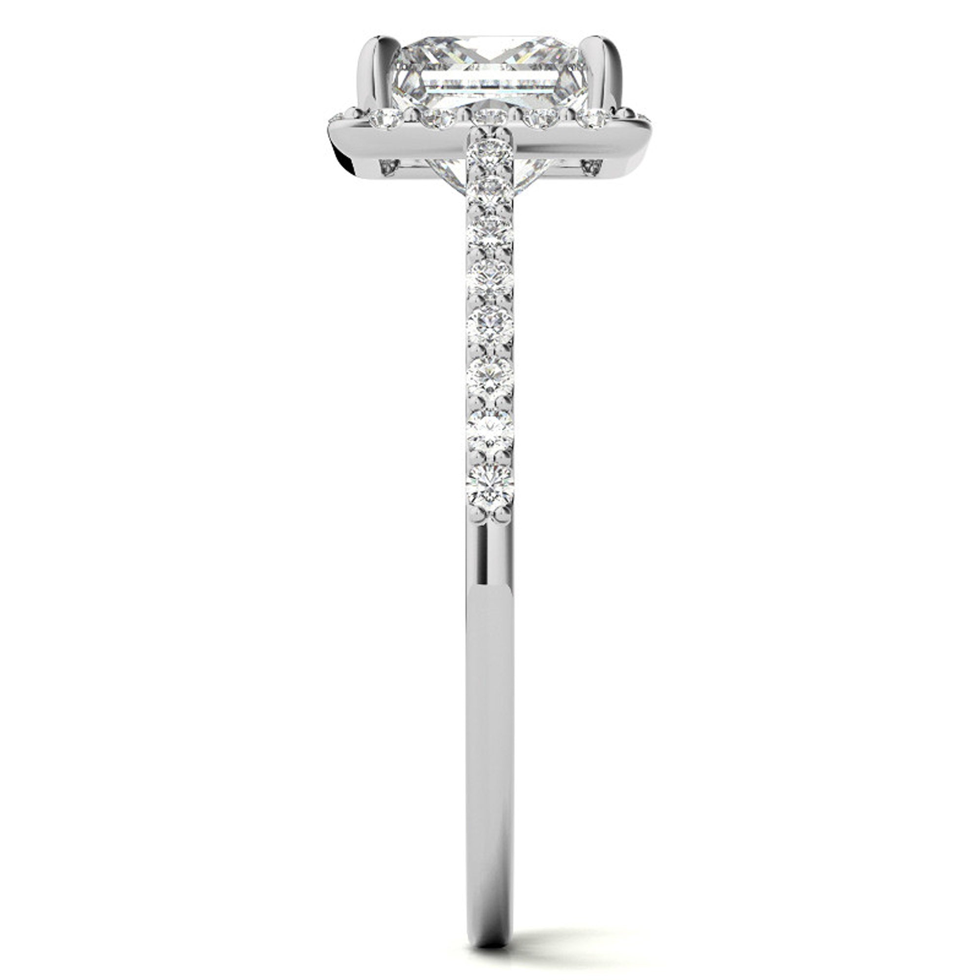 Sparkling Princess Cut Silver Ring