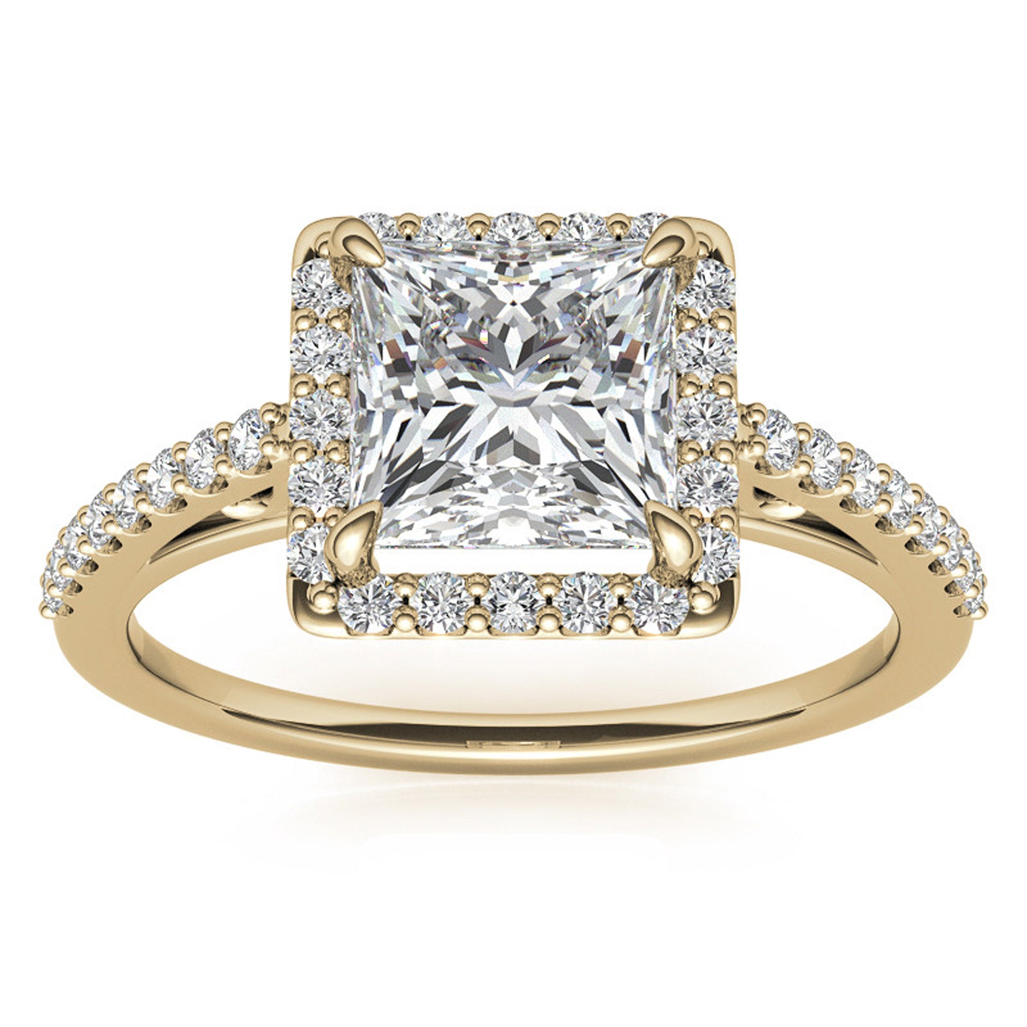 Sparkling Princess Cut Silver Ring