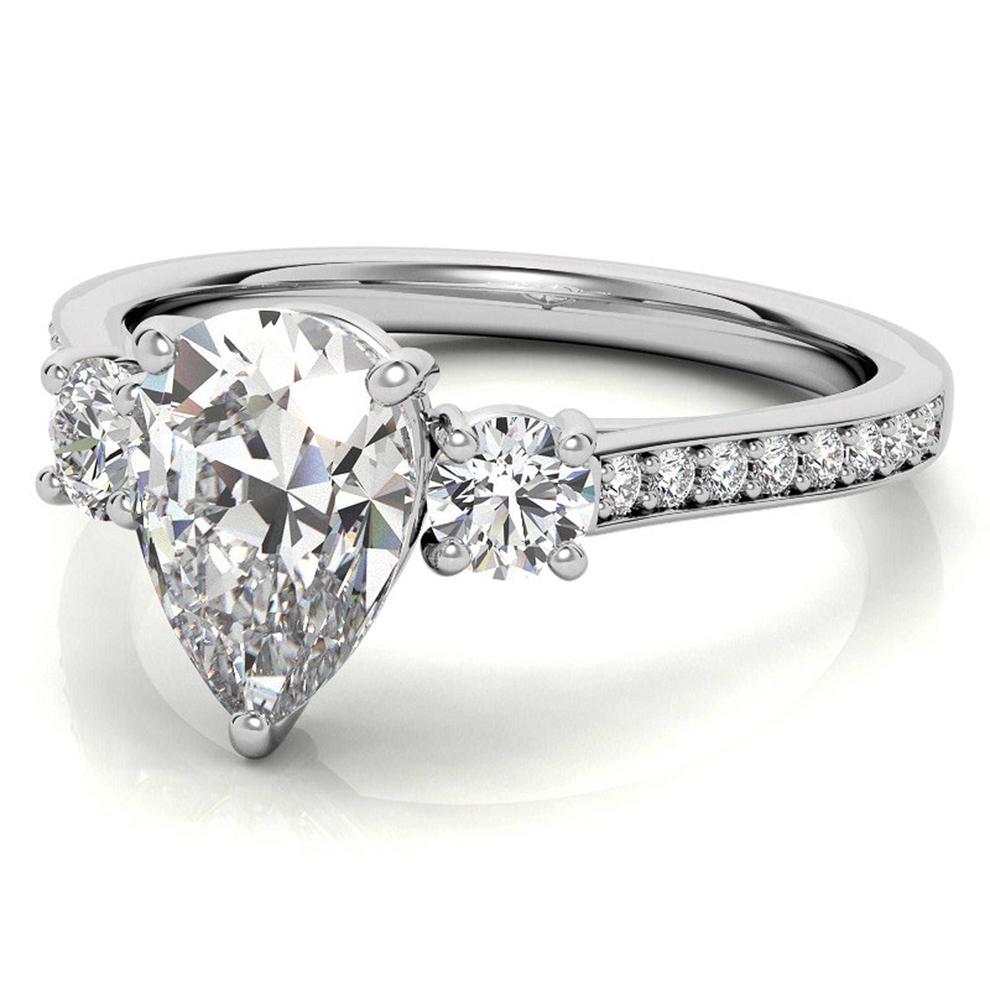 Silver Dazzling Pear Ring