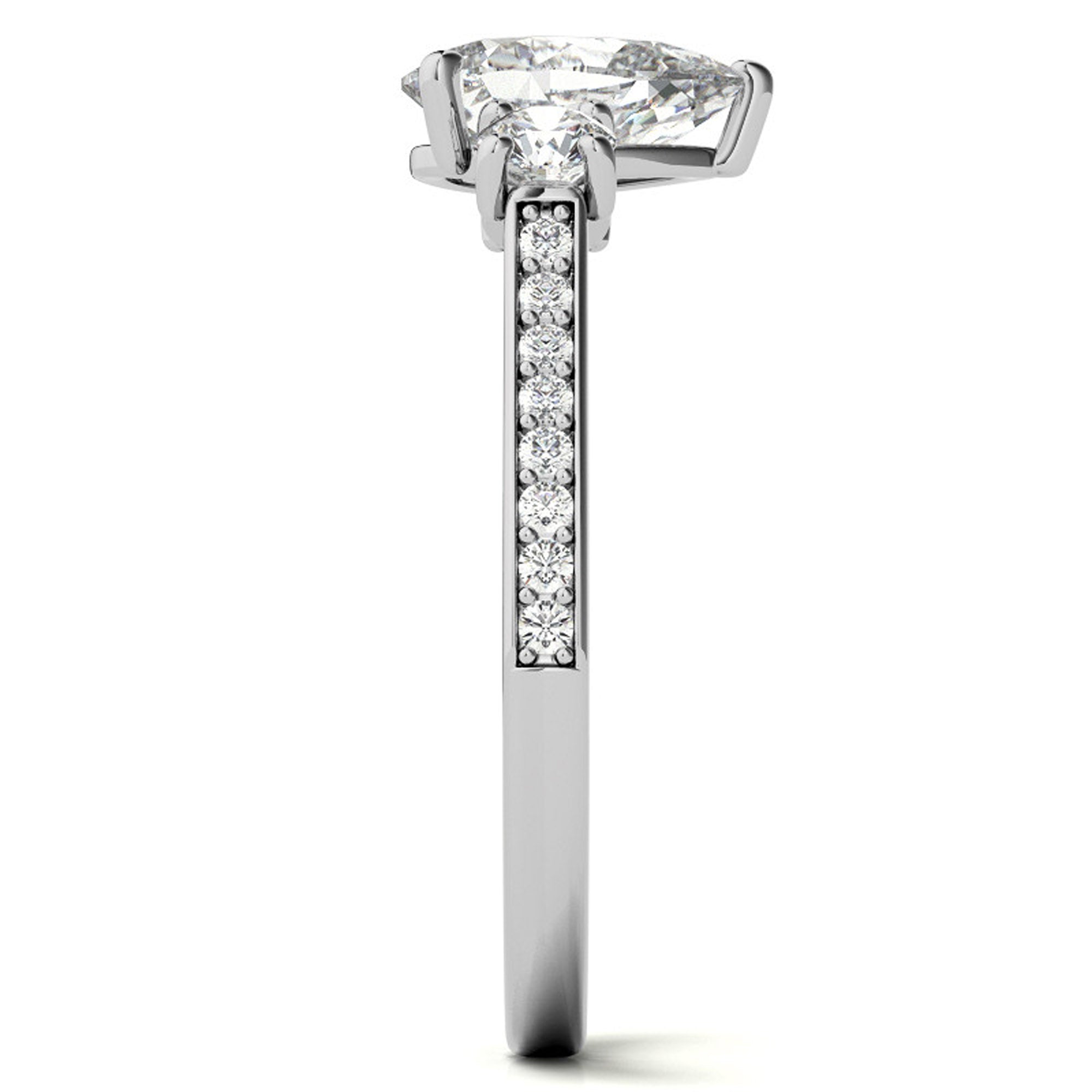 Silver Dazzling Pear Ring