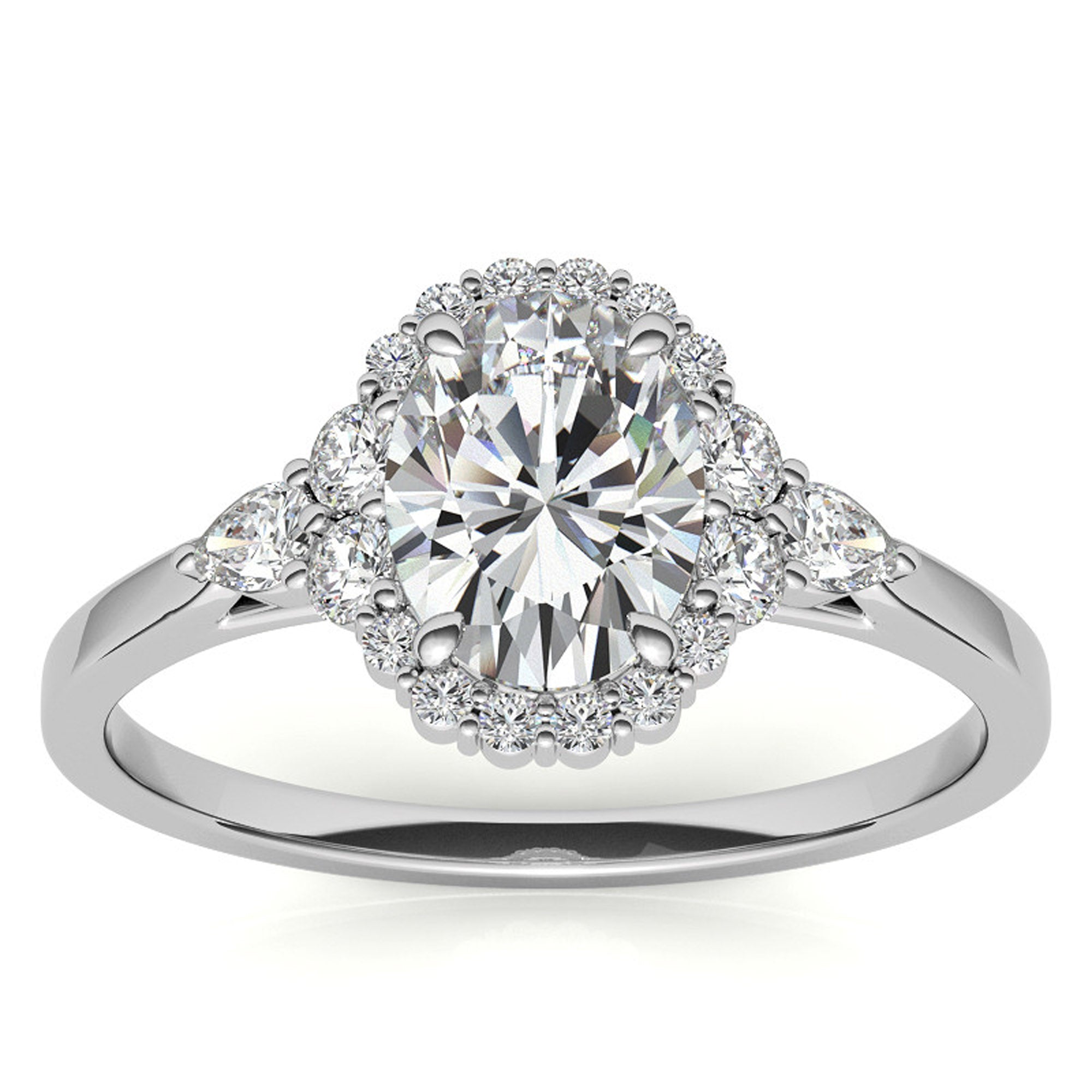 Silver Radiant White Solitaire Ring
