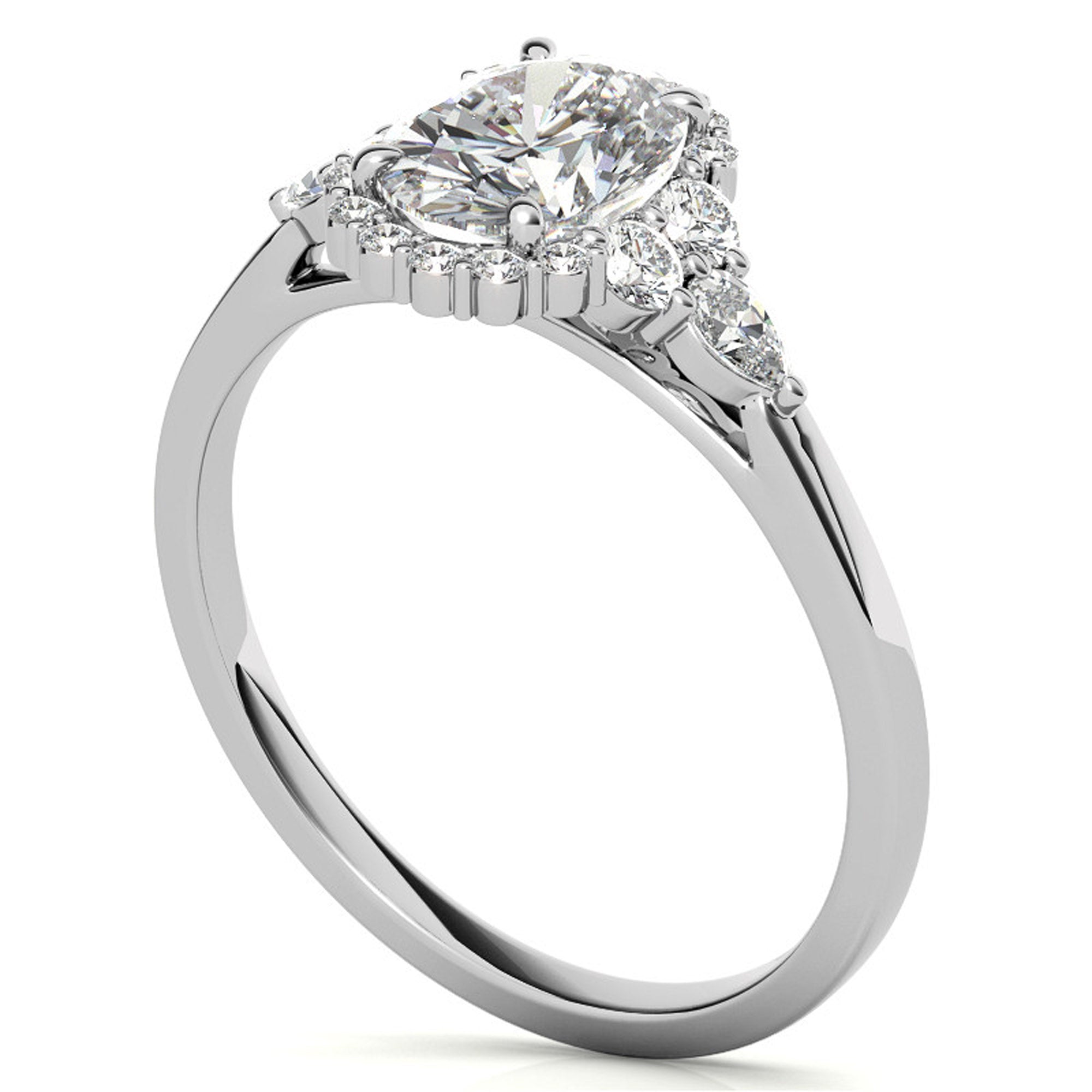 Silver Radiant White Solitaire Ring