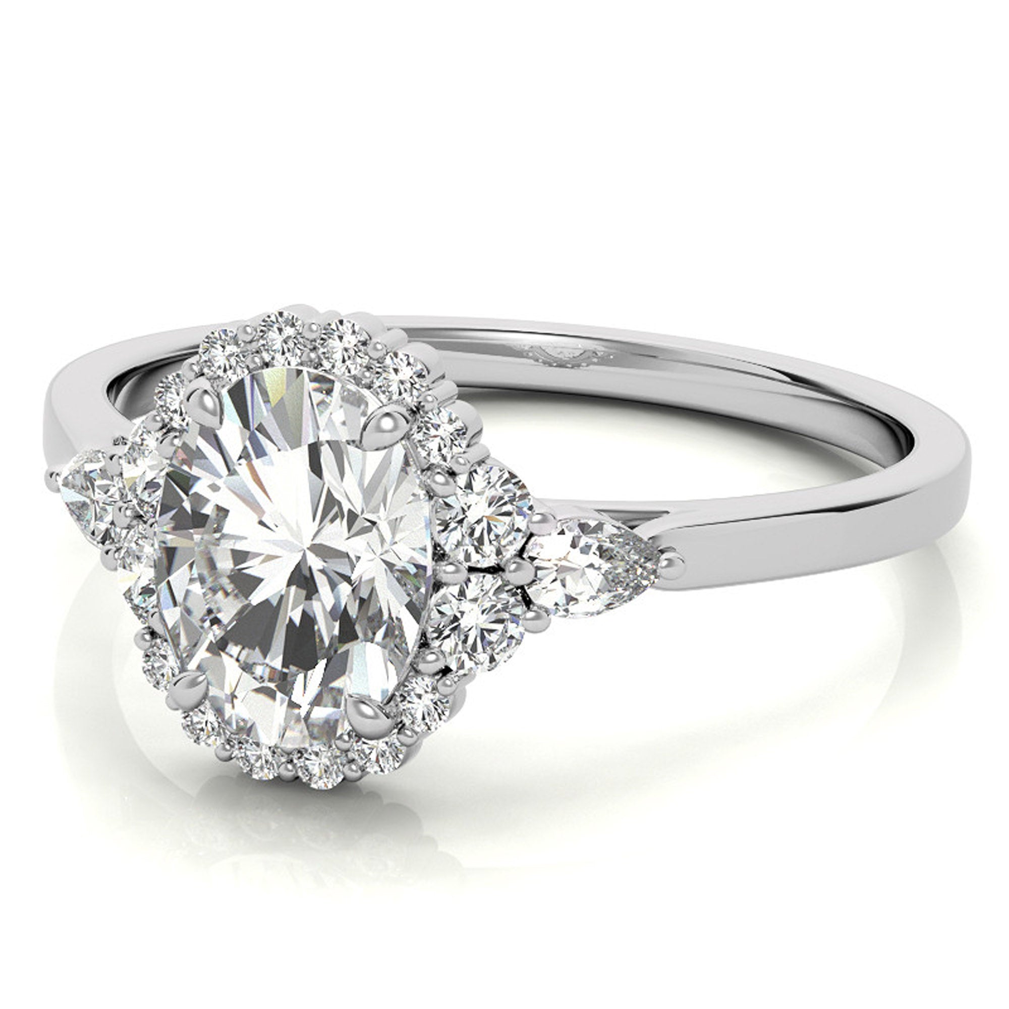 Silver Radiant White Solitaire Ring
