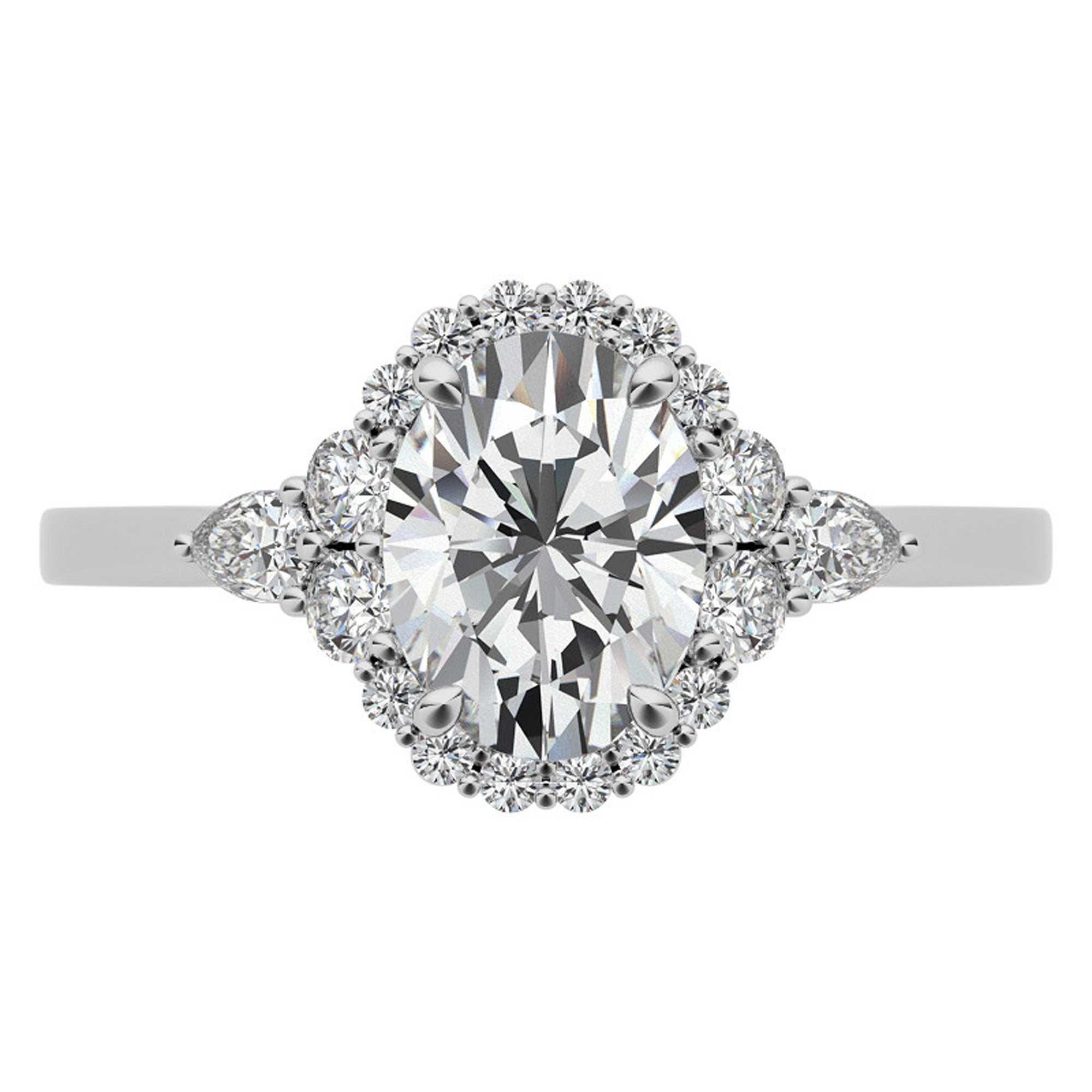 Silver Radiant White Solitaire Ring