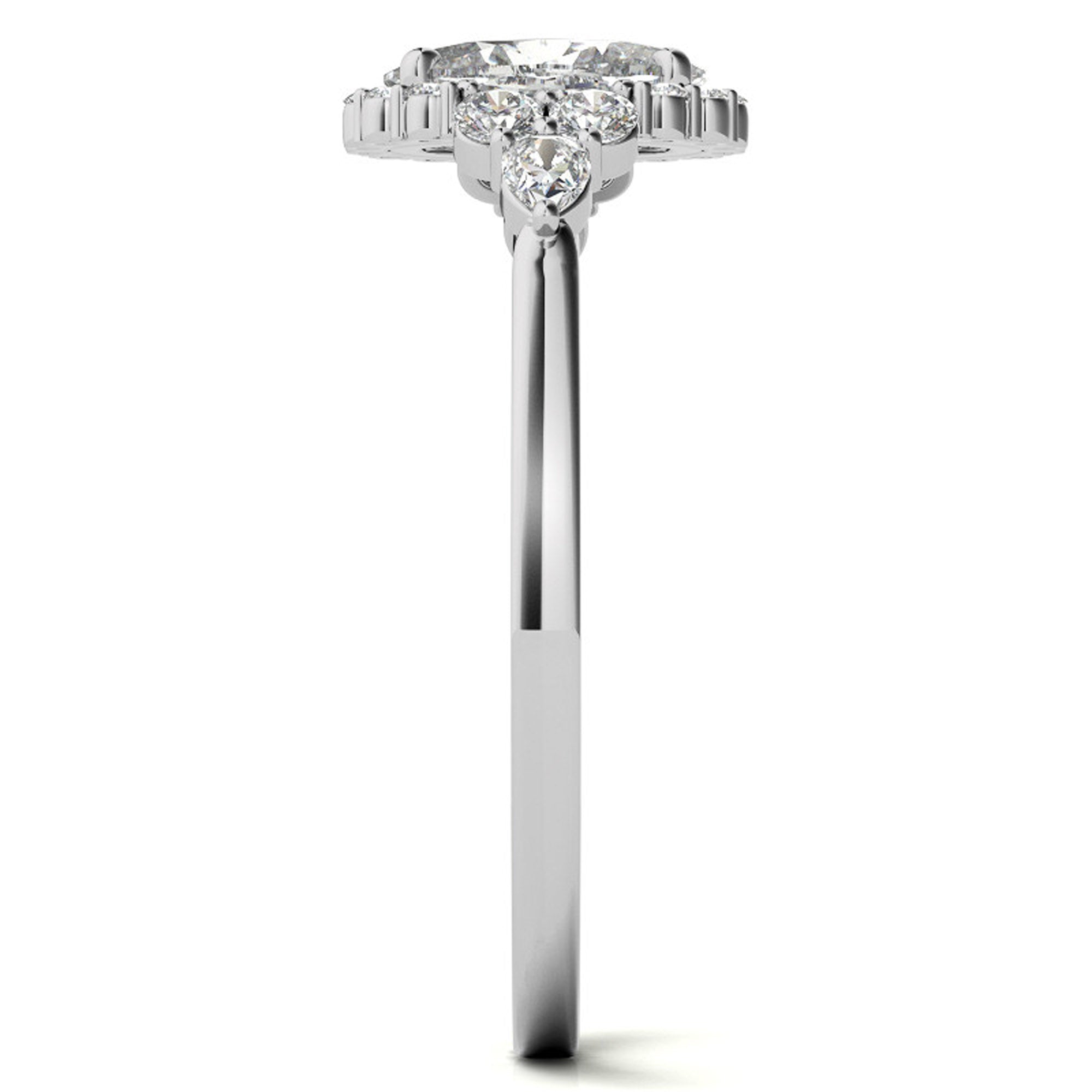 Silver Radiant White Solitaire Ring