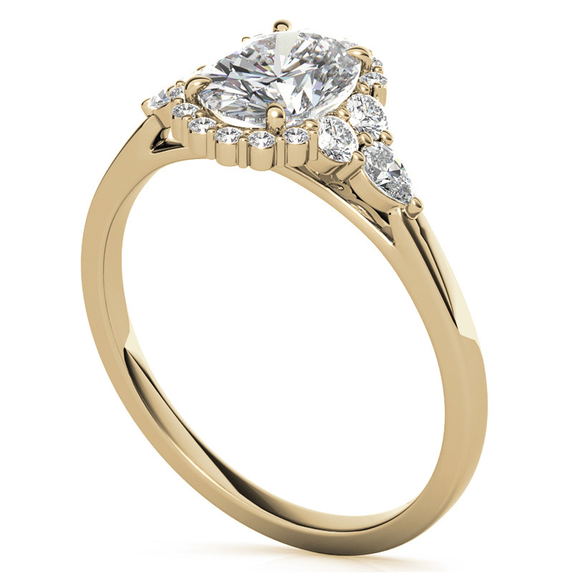 Silver Oval Shine Halo Ring