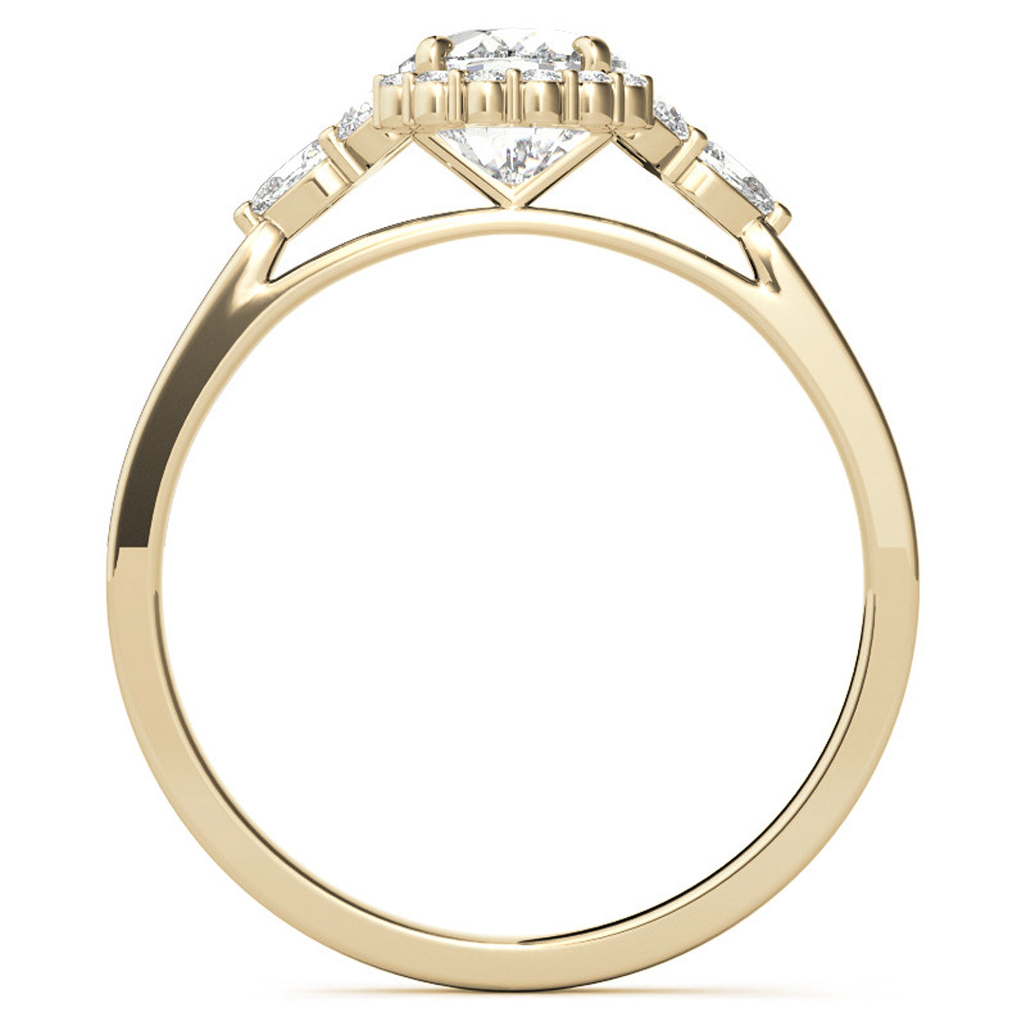 Silver Oval Shine Halo Ring