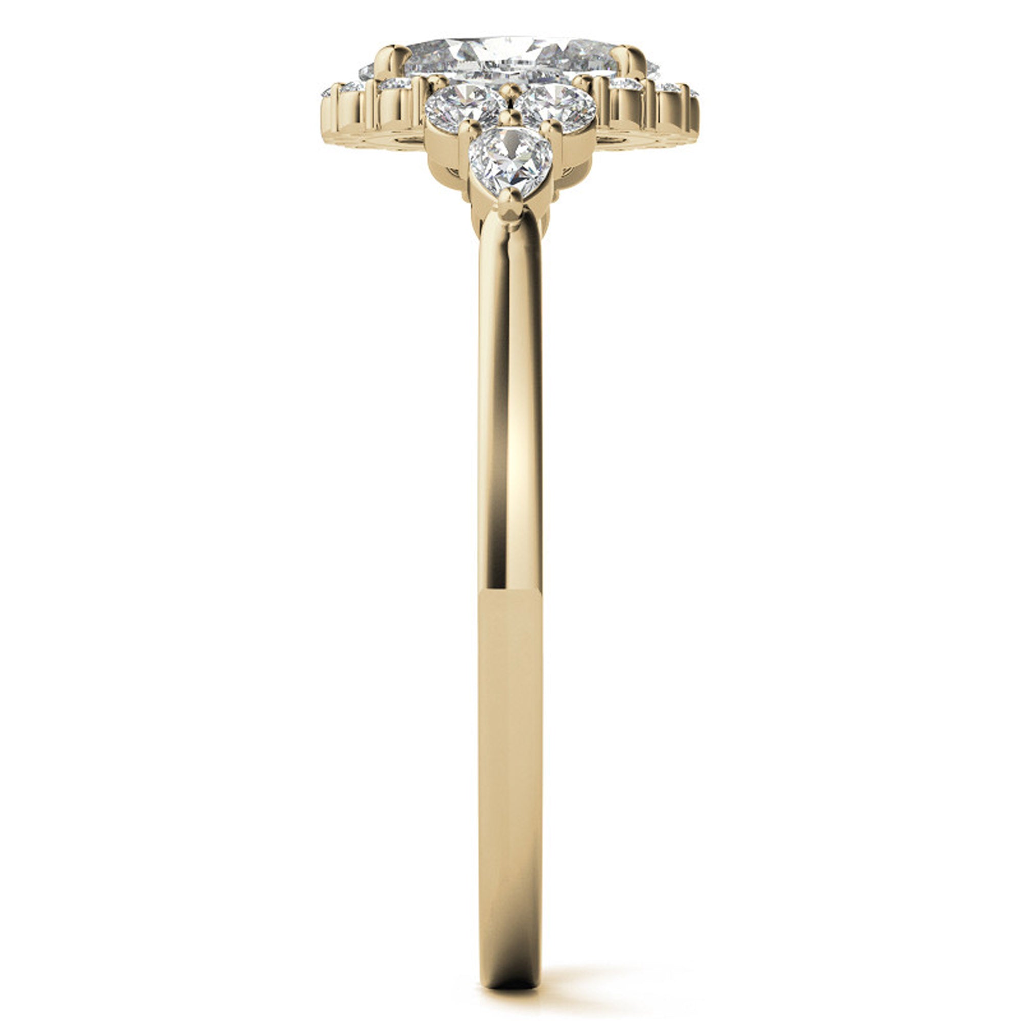 Silver Oval Shine Halo Ring
