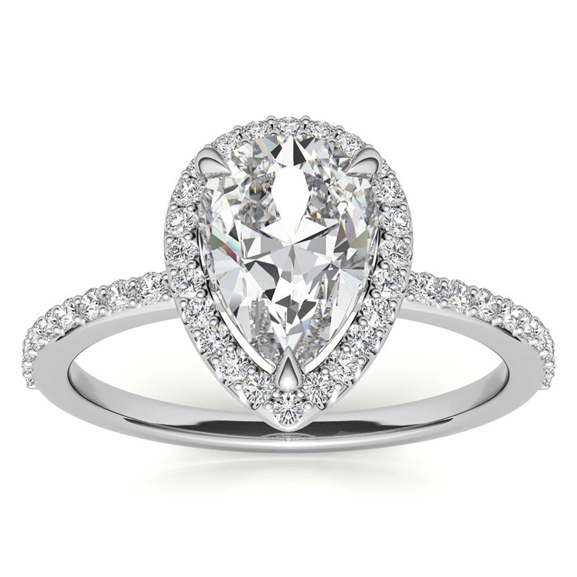 Silver Shine Teardrop Elegance Ring