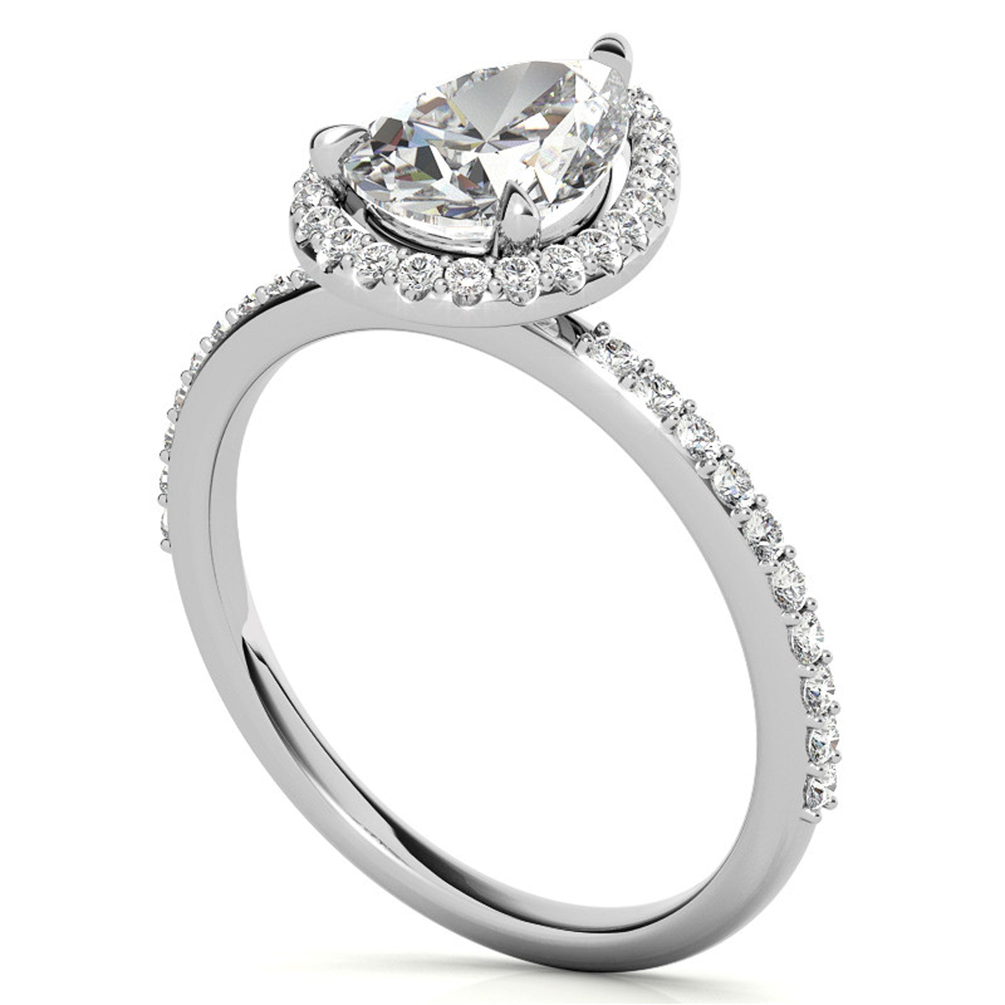 Silver Shine Teardrop Elegance Ring