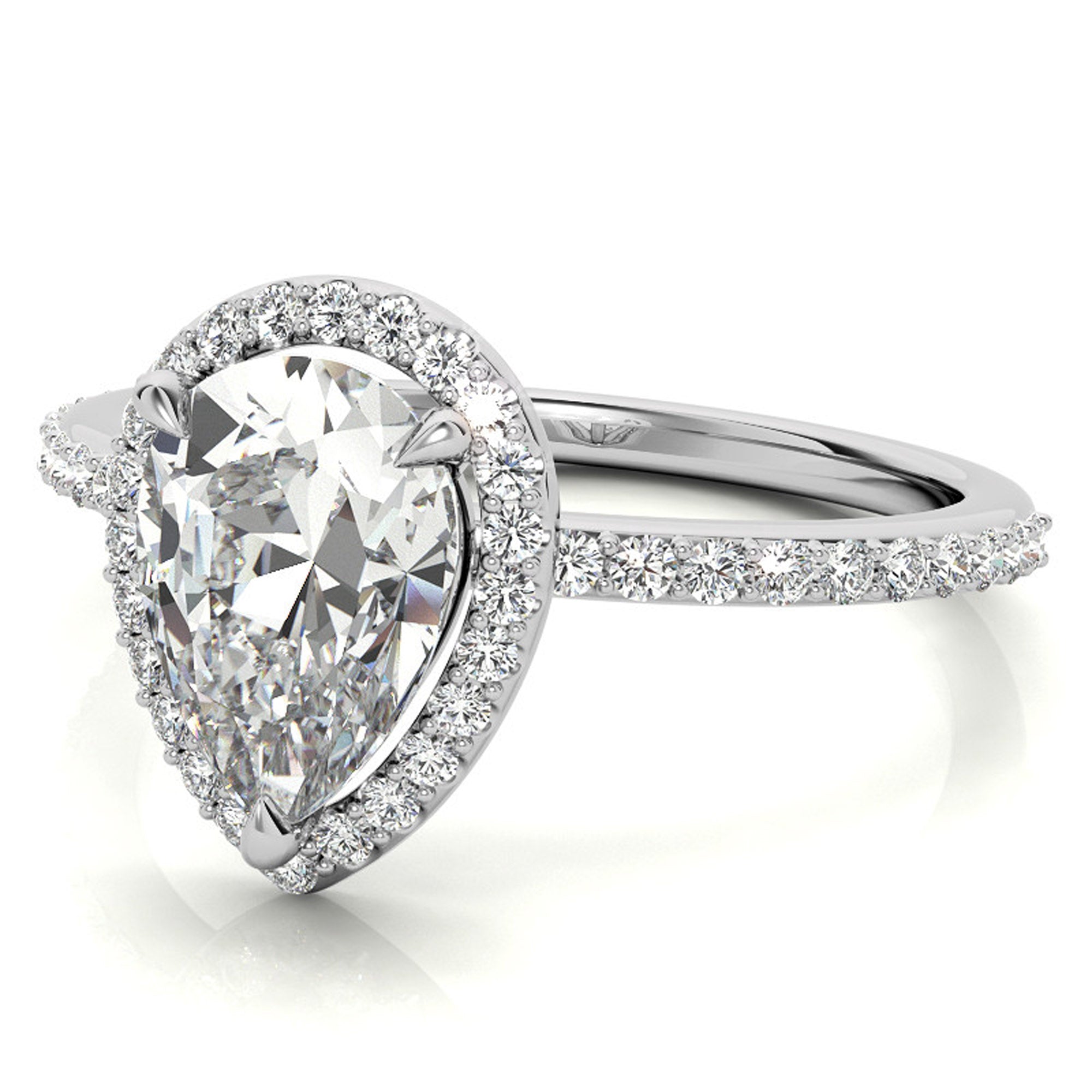 Silver Shine Teardrop Elegance Ring