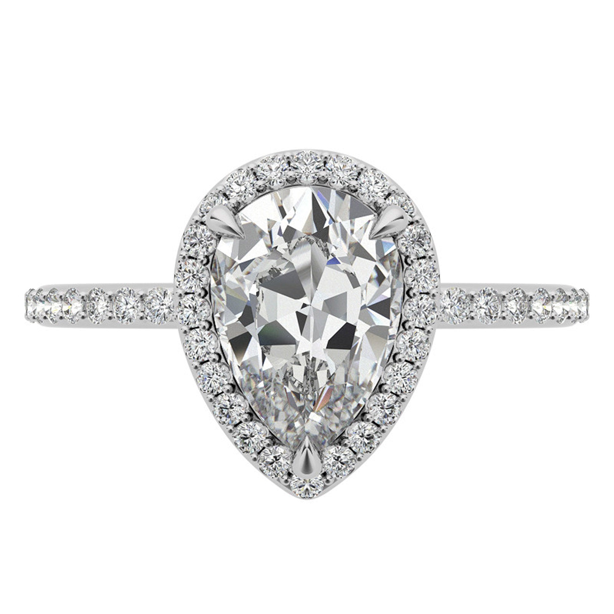 Silver Shine Teardrop Elegance Ring