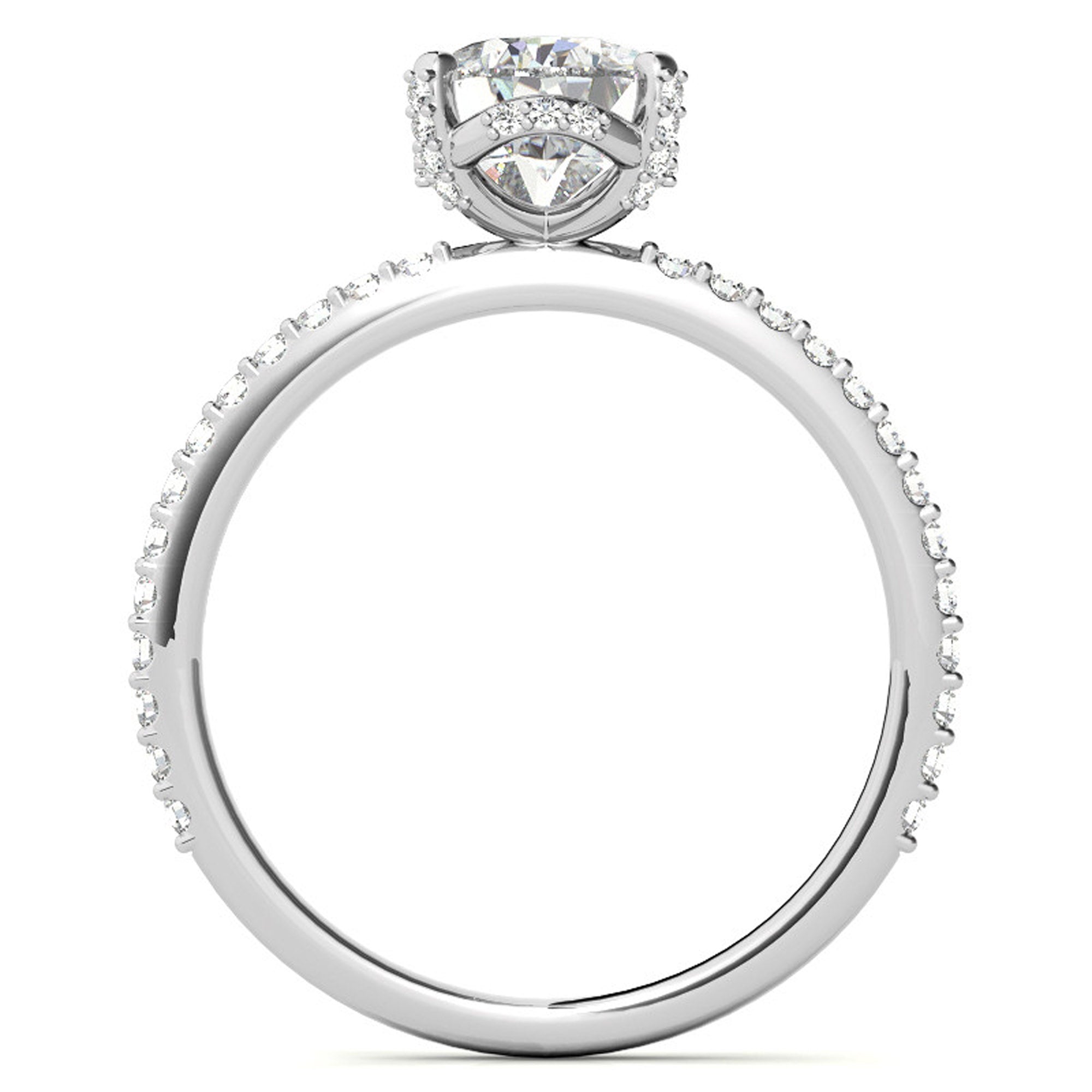 Adjustable Engagement Sterling Silver White Gold Pear Shape Ring For Women