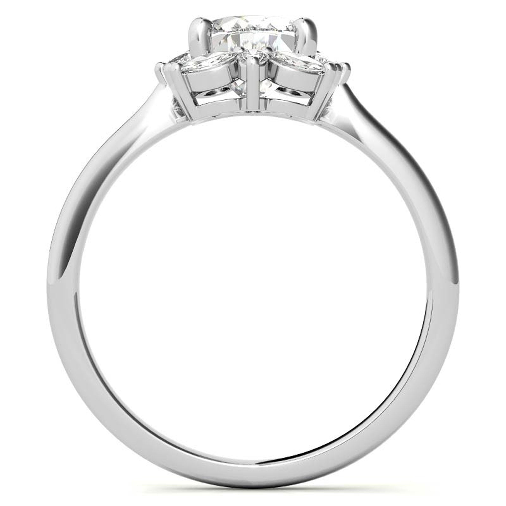 Silver Radiant Halo Ring
