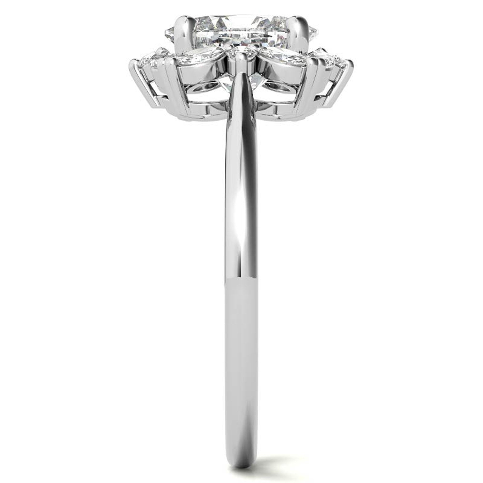 Silver Radiant Halo Ring