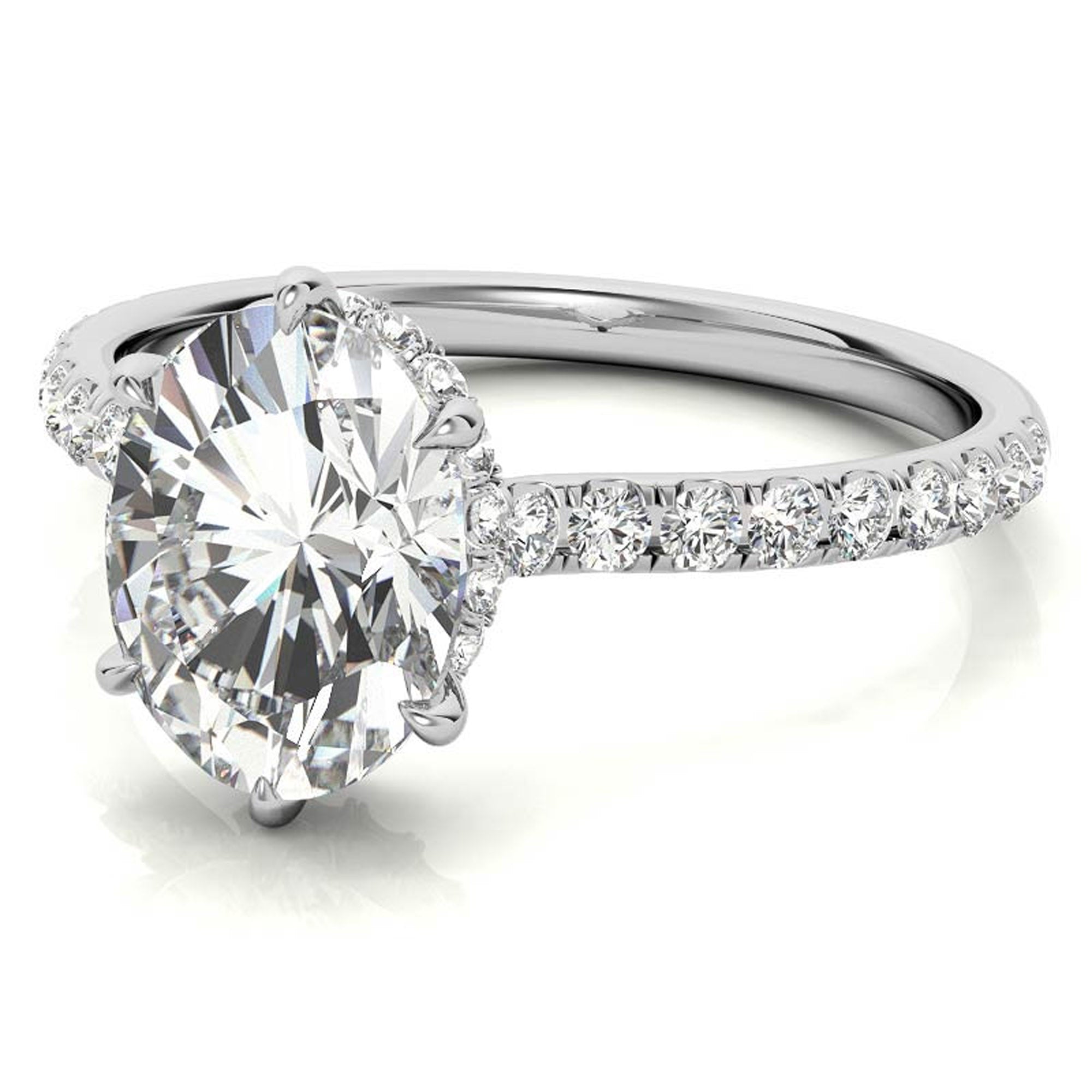 Stunning Adjustable Stackable Oval Ring - Sterling Silver with Elegant White Gold Plating